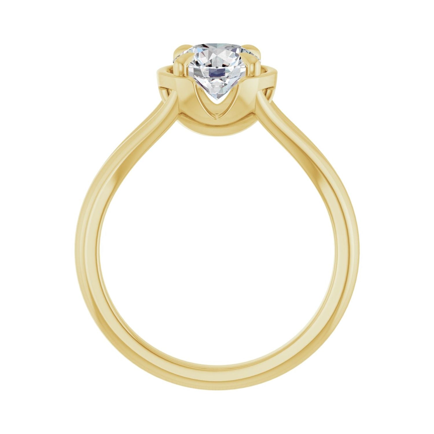 Sunburst — Round center, yellow gold