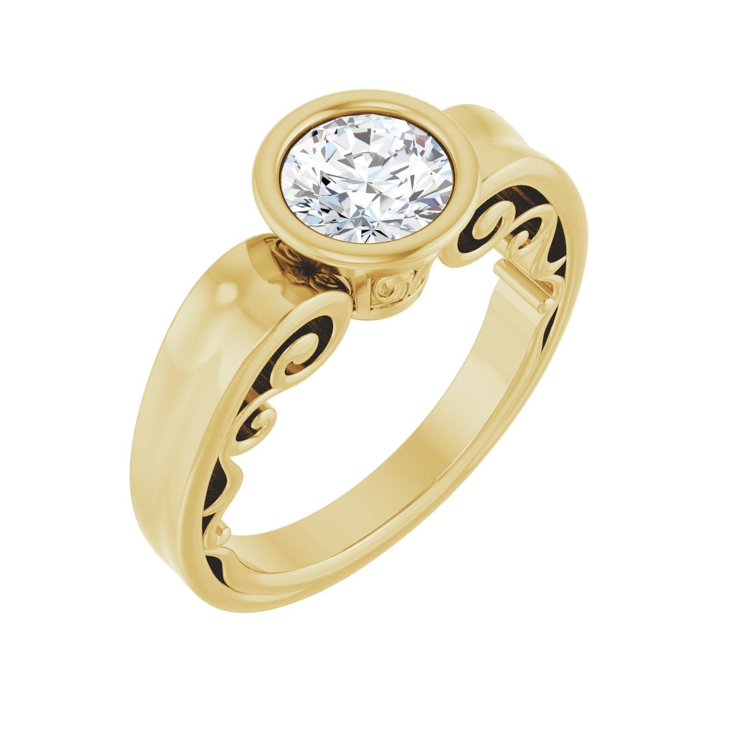 Paros — Round center, yellow gold