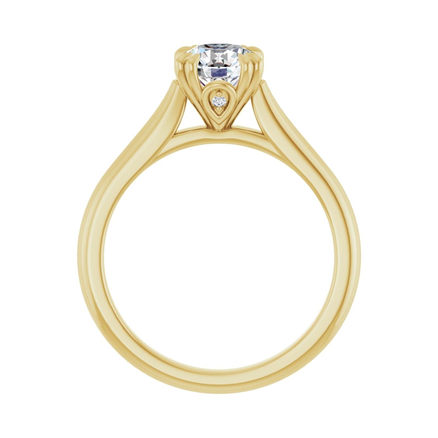 Tuberose — Round center, yellow gold
