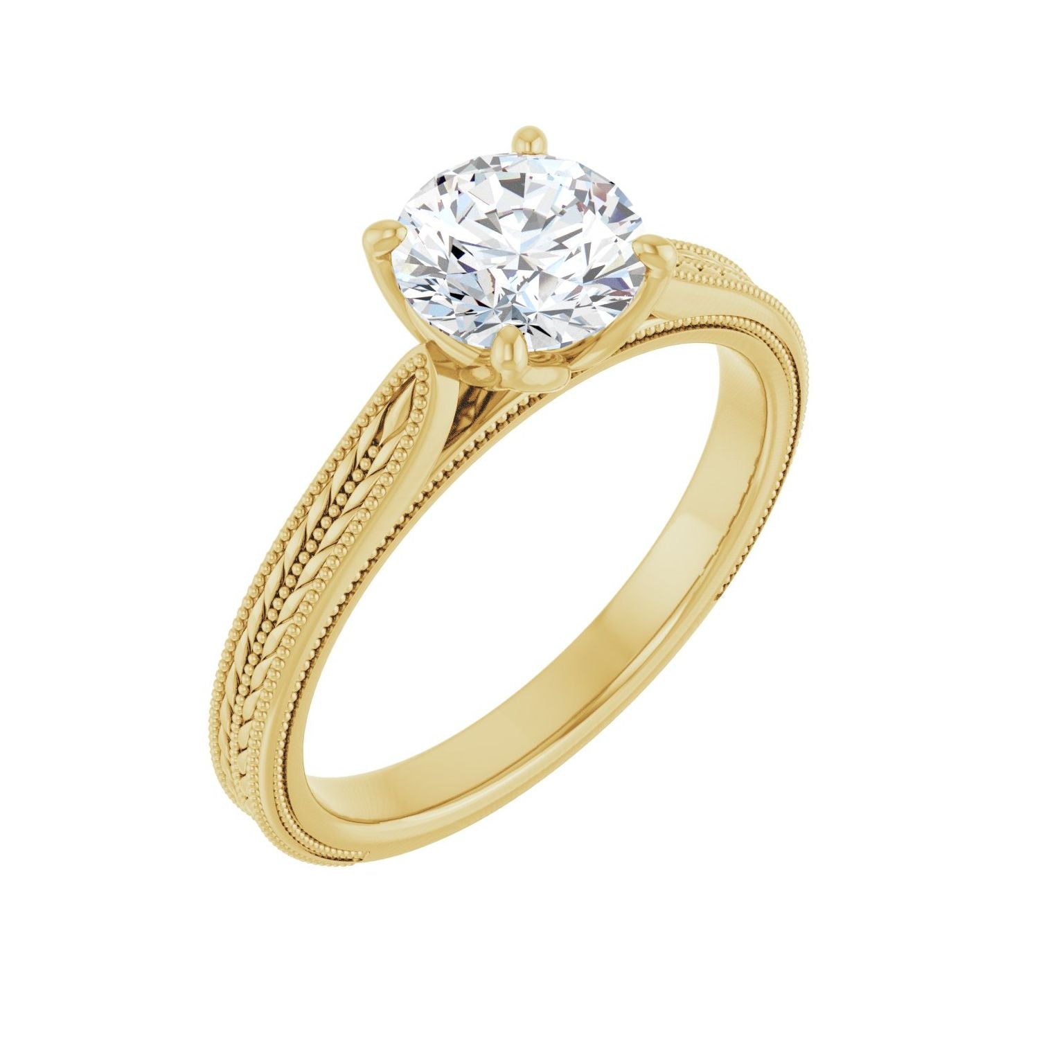 Frangipani — Round center, yellow gold