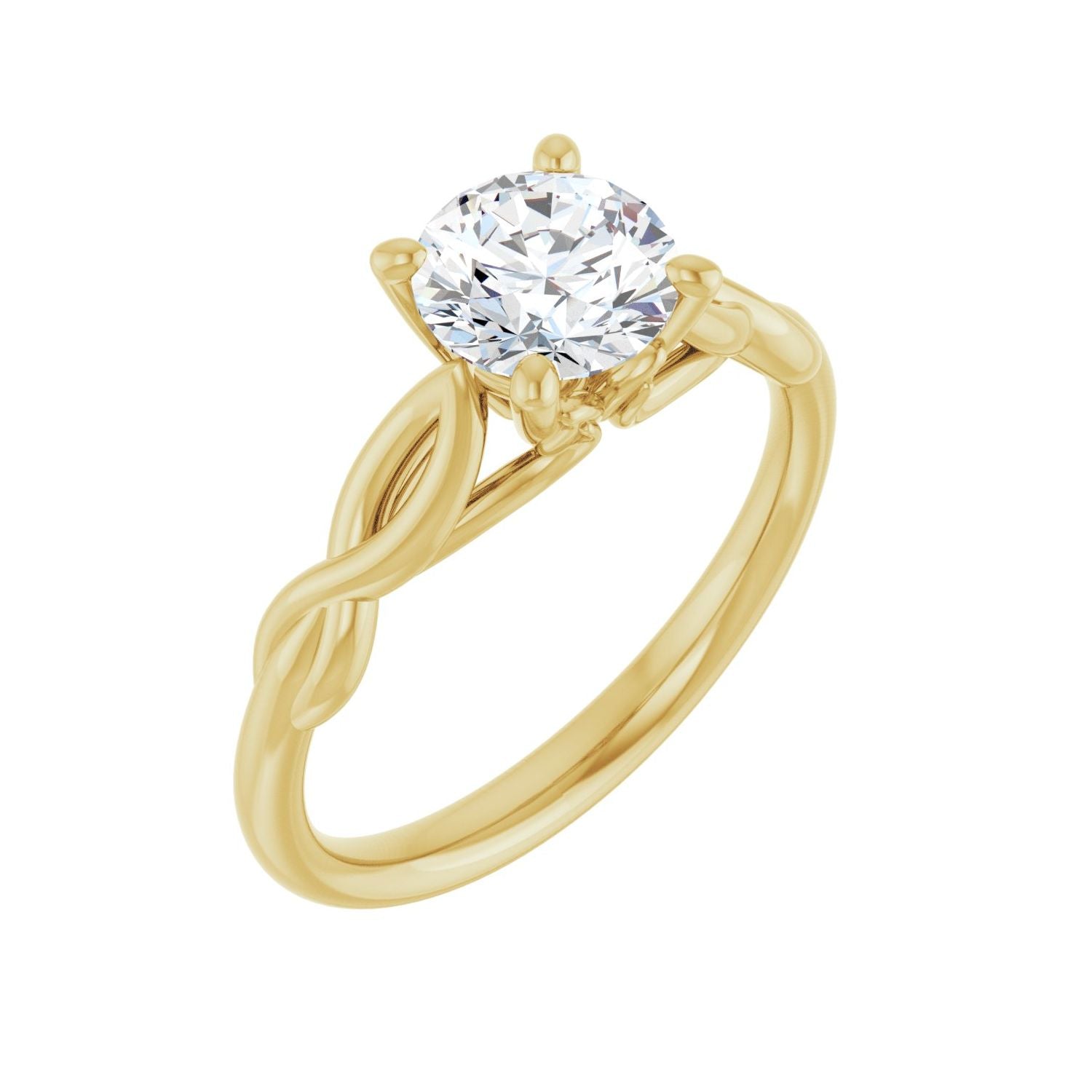 Etude — Round center, yellow gold