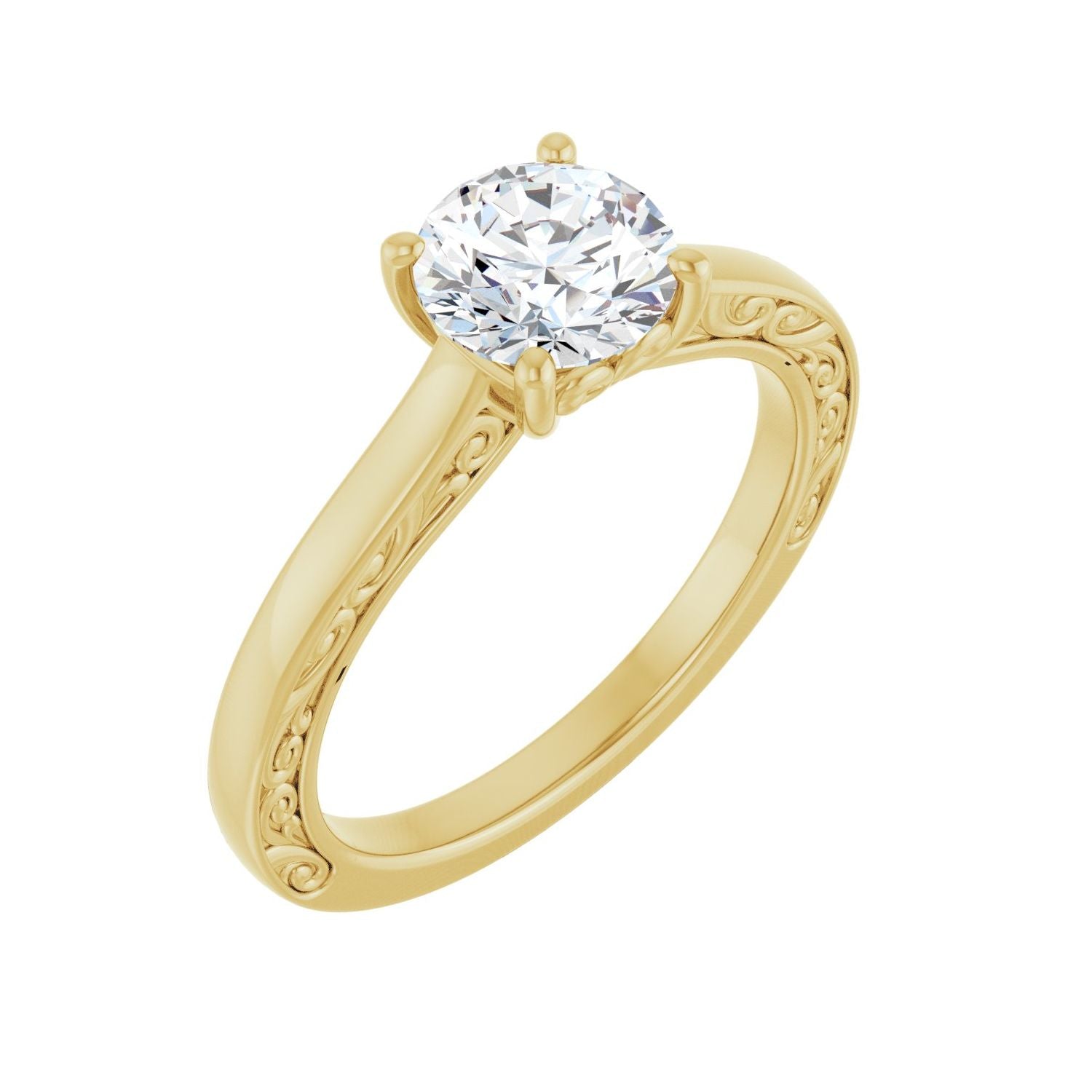 Tahiti — Round center, yellow gold