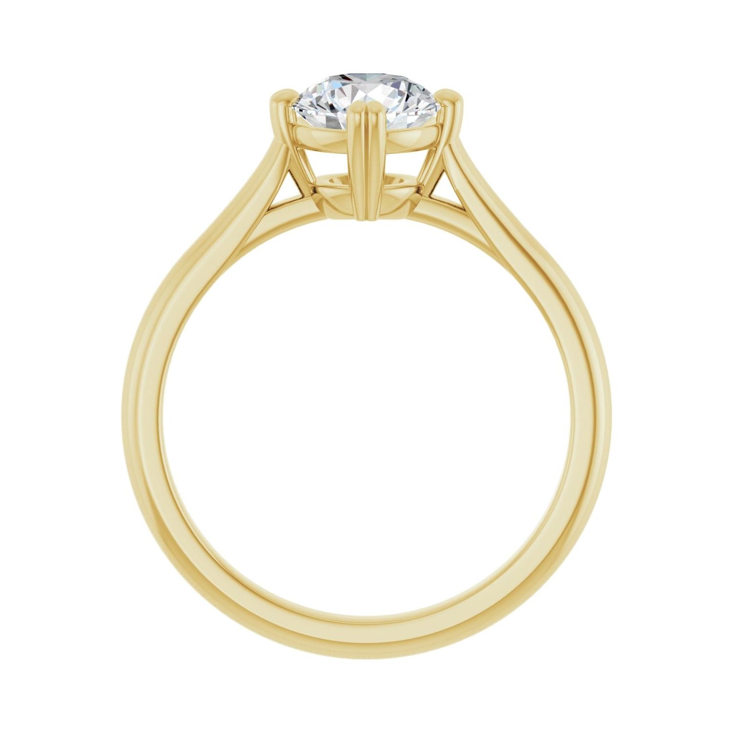 Sandalwood — Round center, yellow gold