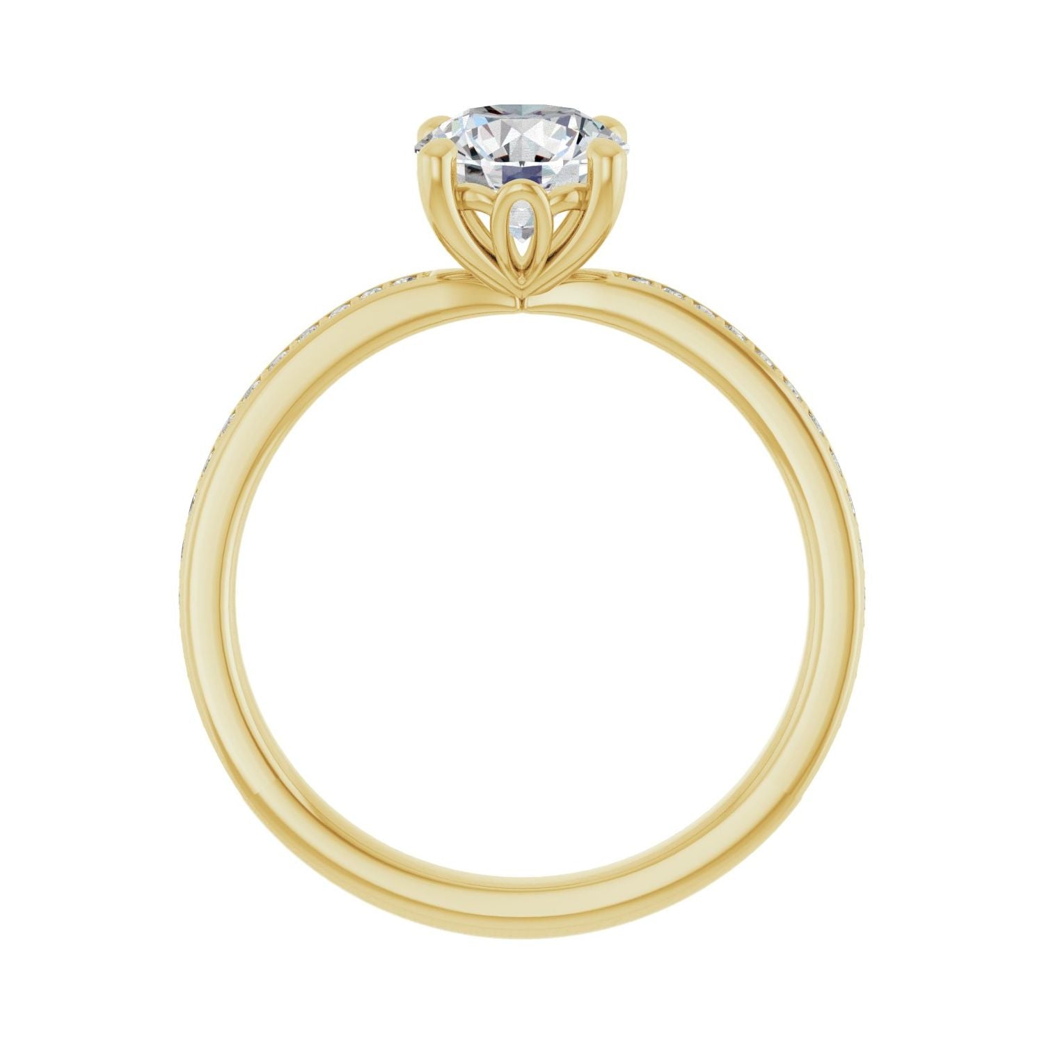 Uplifting — Round center, yellow gold