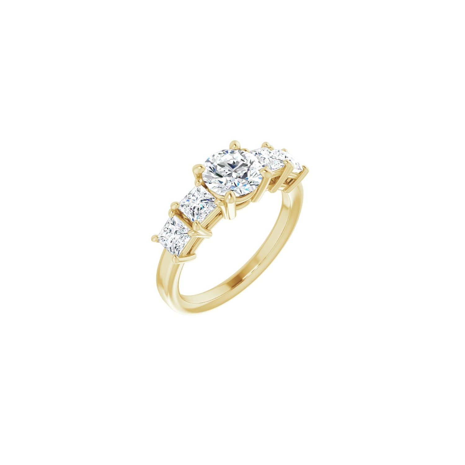 Kauai — Round center, yellow gold