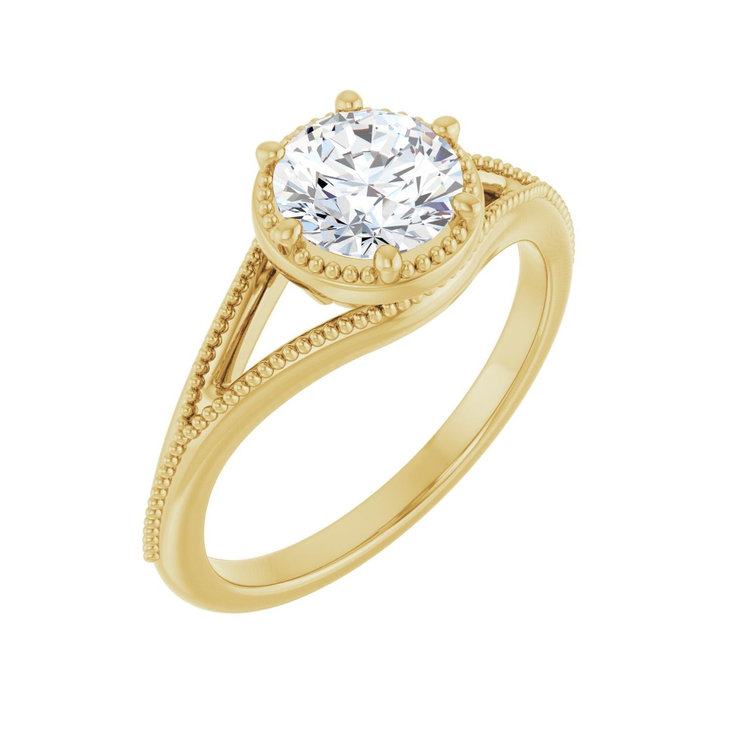 Prism — Round center, yellow gold