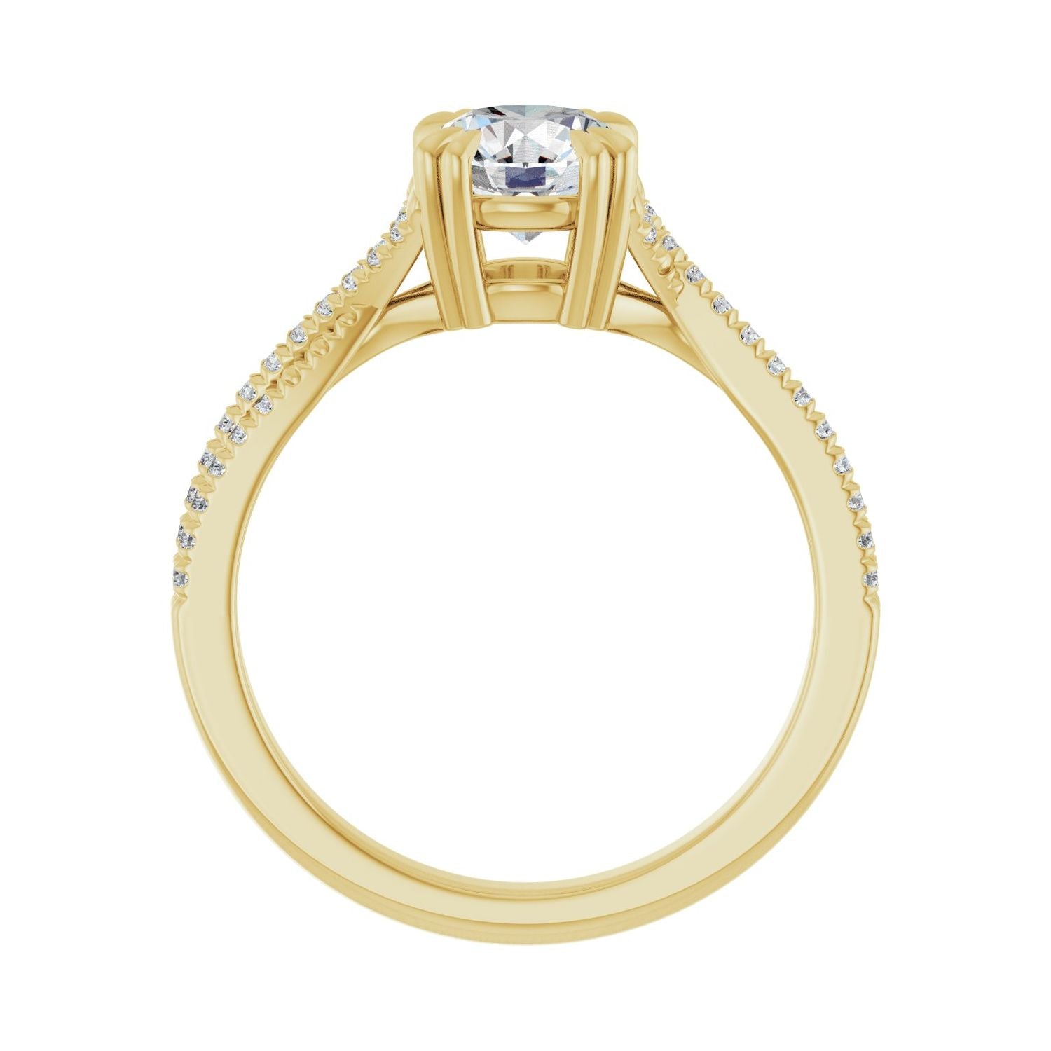 Minuet — Round center, yellow gold