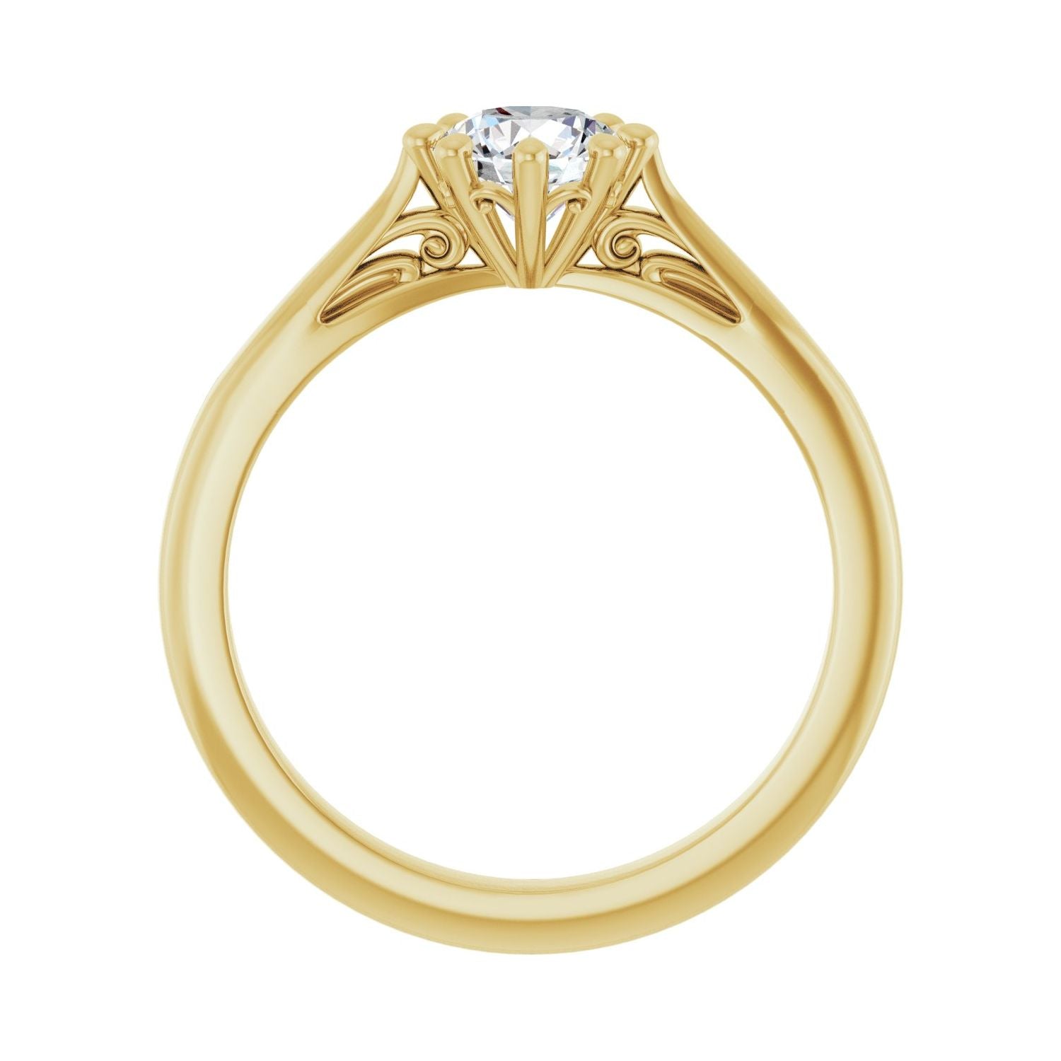 Ottoline — For the round ring, yellow gold