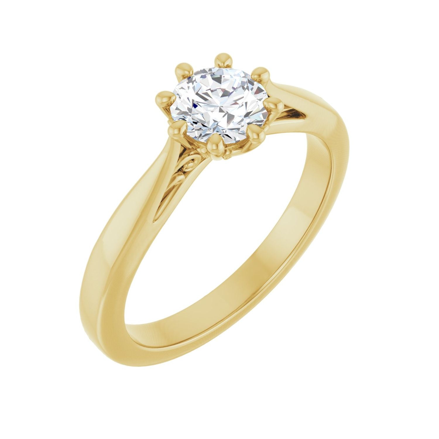 Ottoline — For the round ring, yellow gold