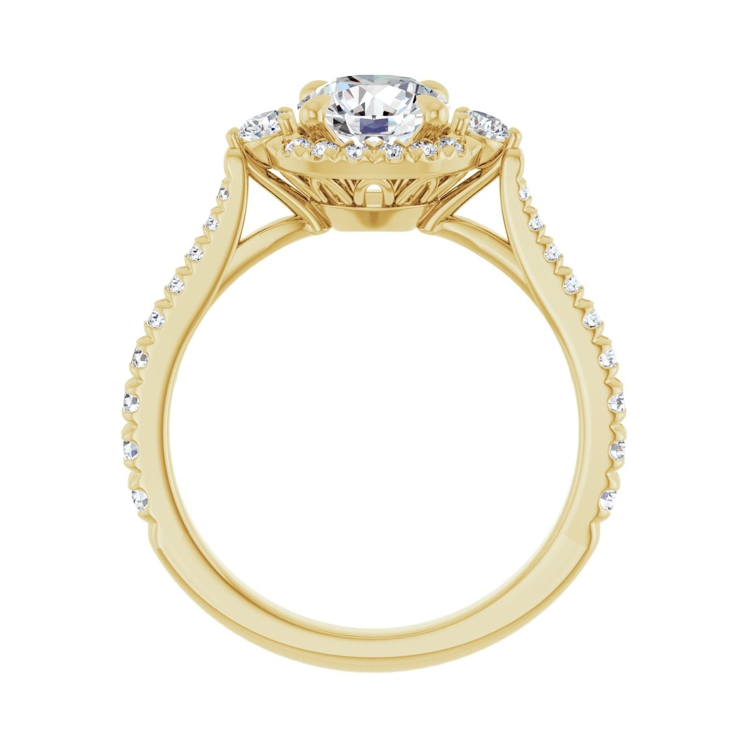 Gentille — Round center, yellow gold