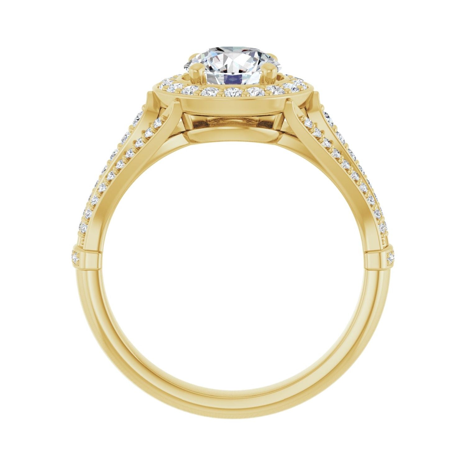 Corinth — Round center, yellow gold