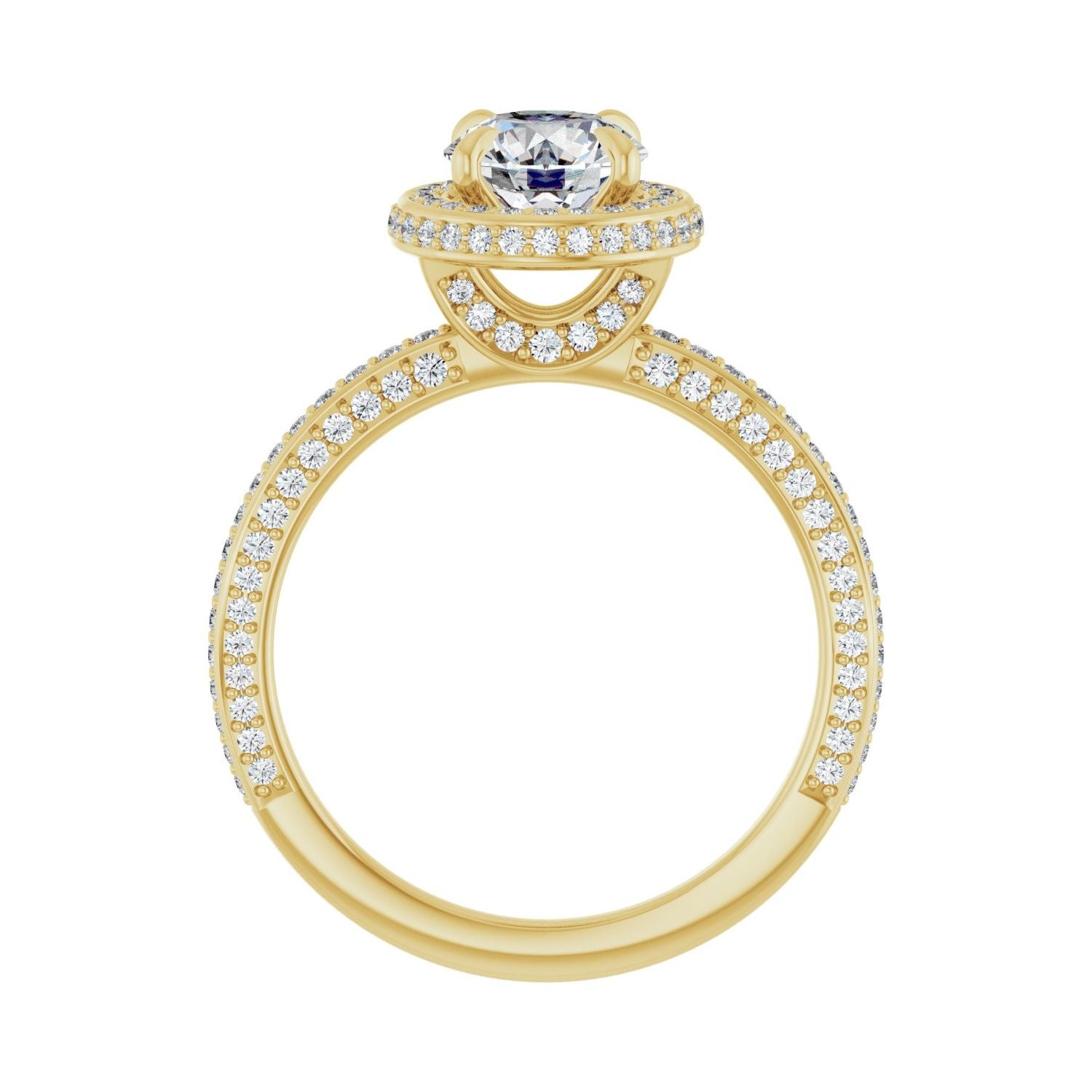 Glimmering — Round center, yellow gold