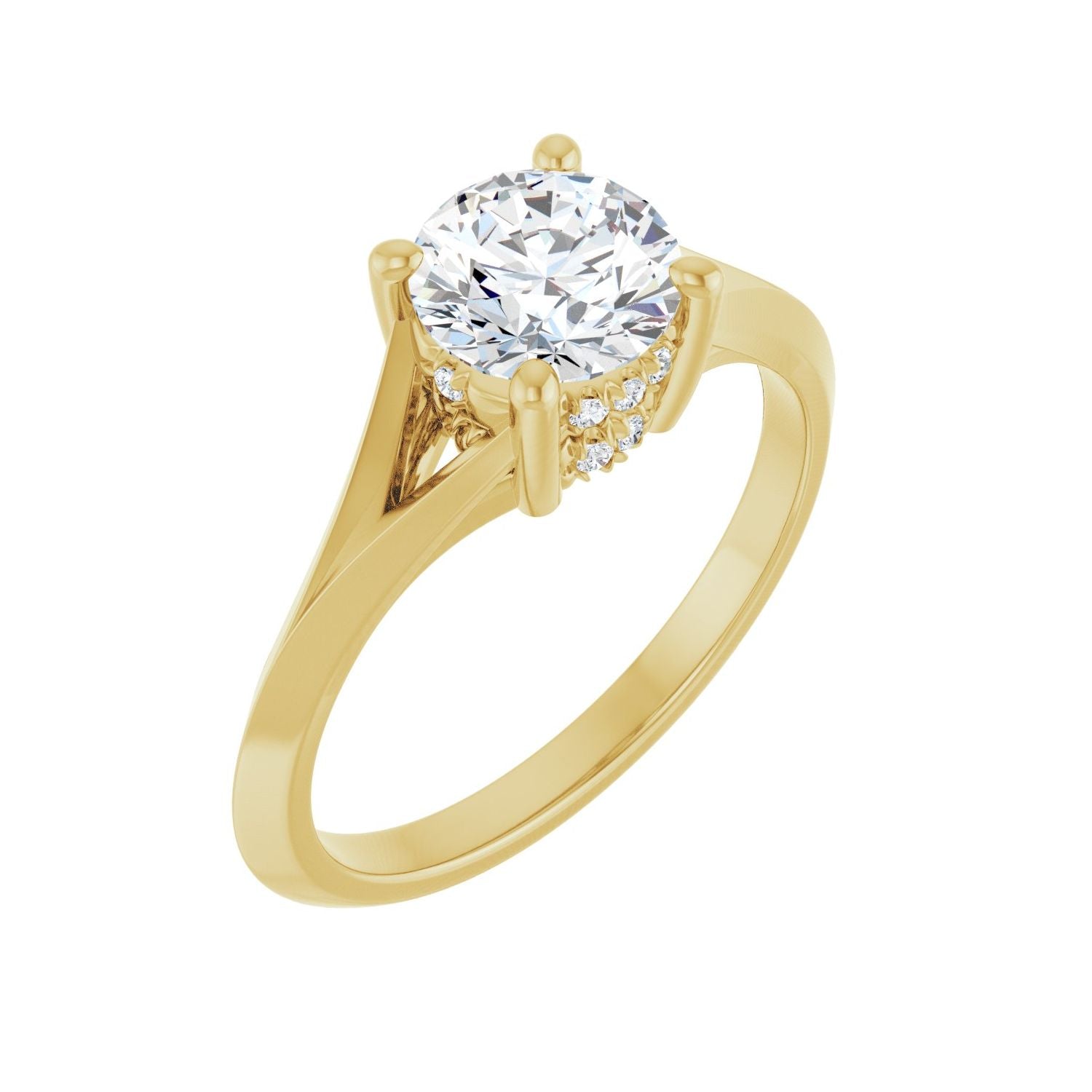 Petrichor — Round center, yellow gold