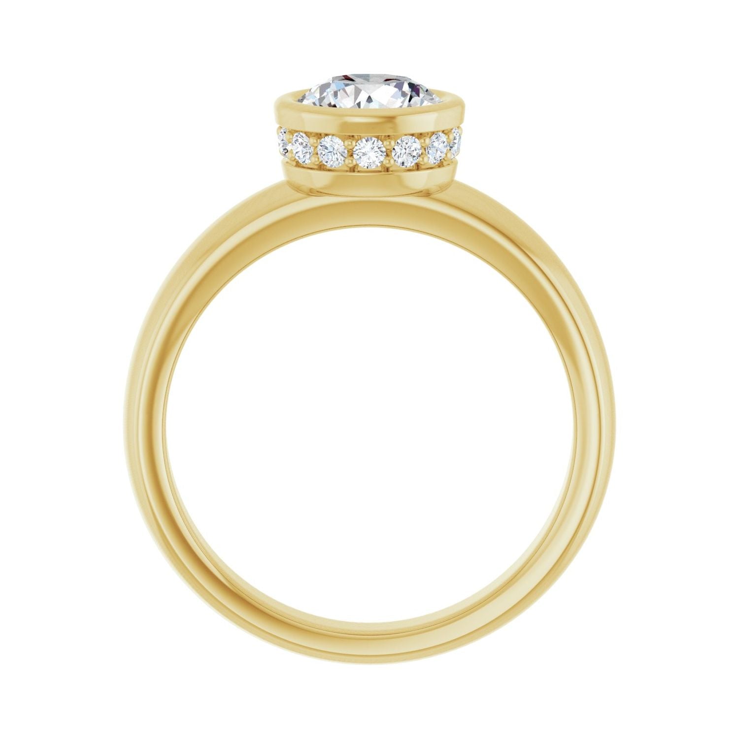 Exalted — Round center, yellow gold