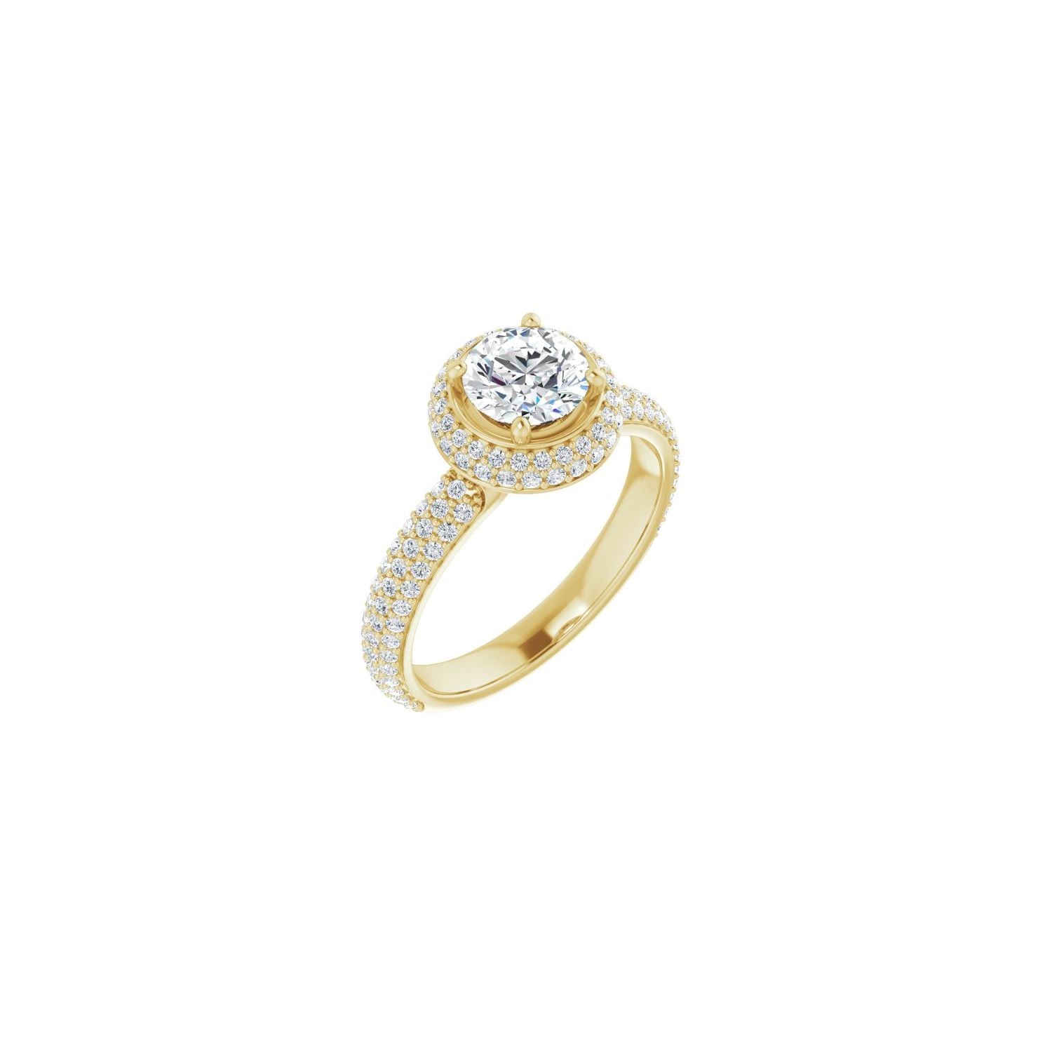 Fandango — Round center, yellow gold