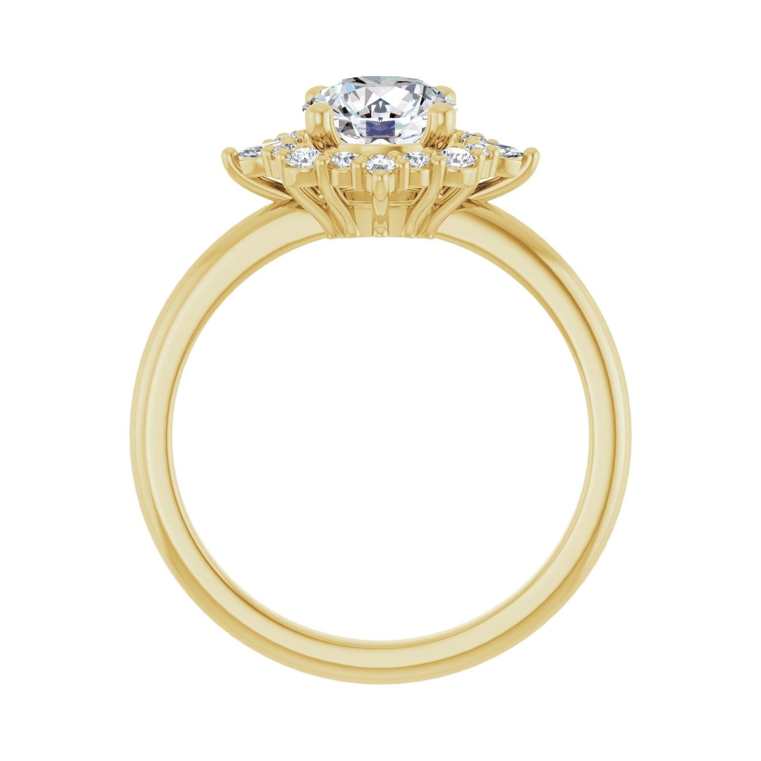 Fanciful — Round center, yellow gold