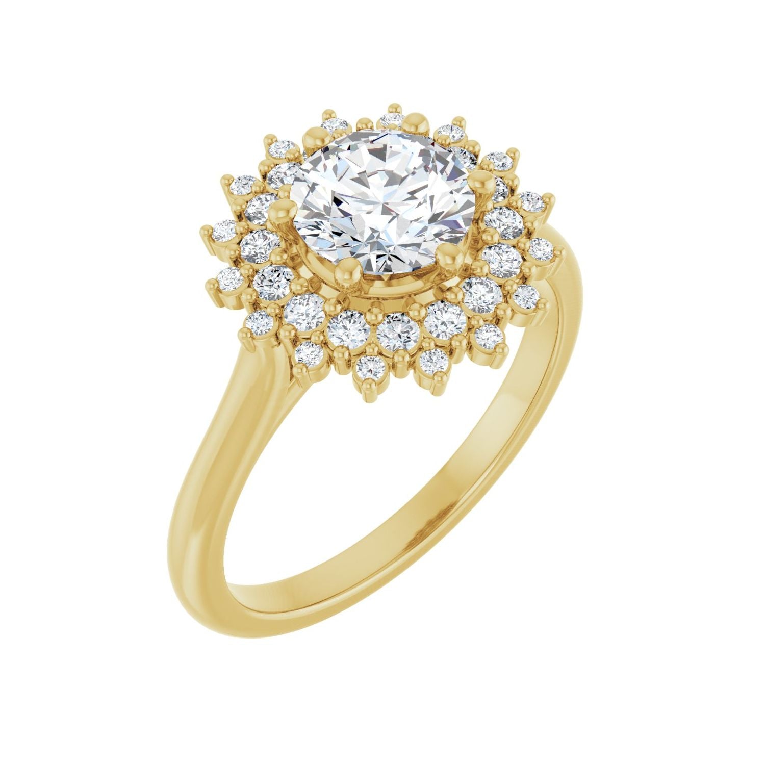 Nice — Round center, yellow gold