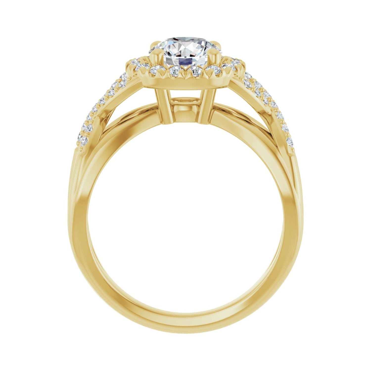 Habanera — Round center, yellow gold
