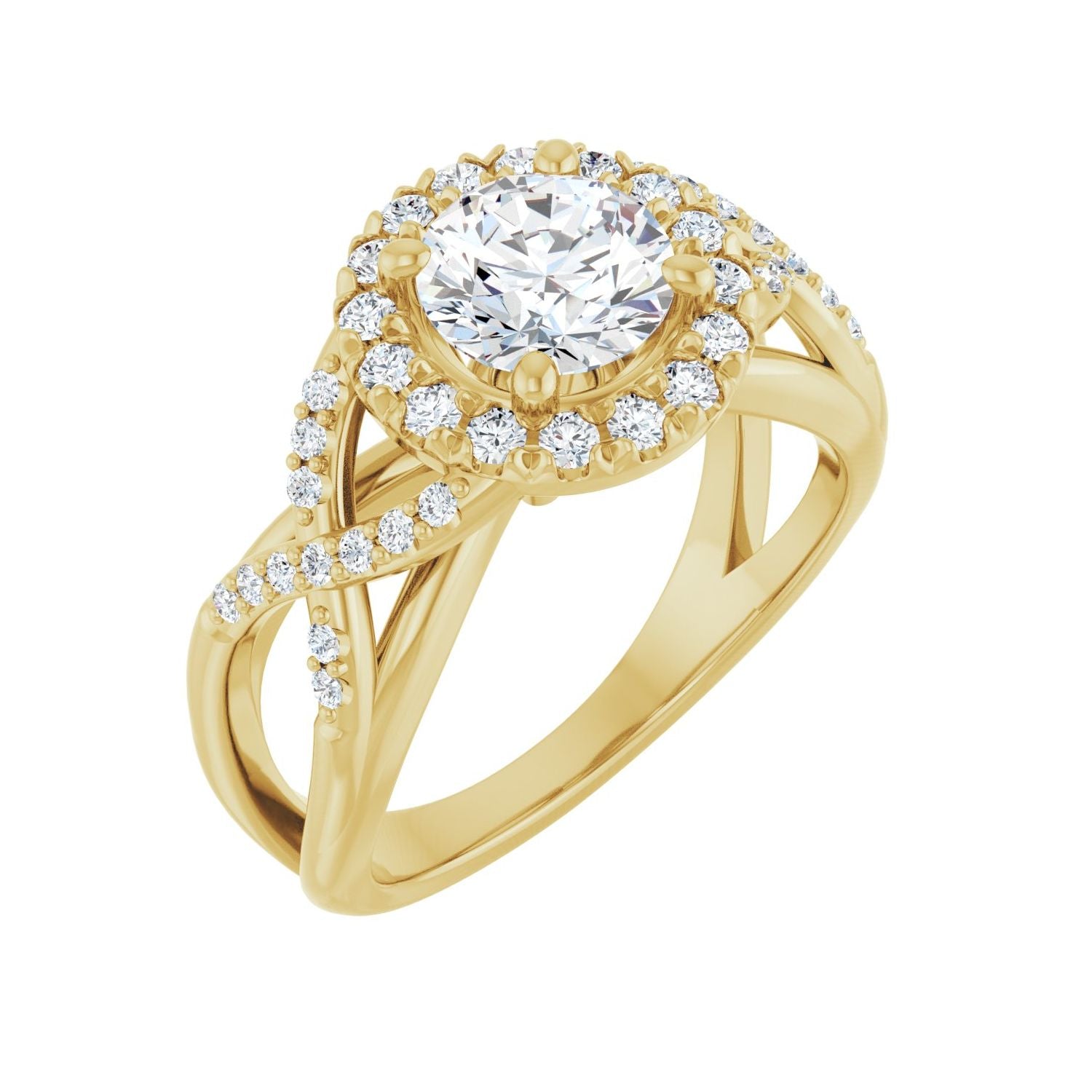 Habanera — Round center, yellow gold