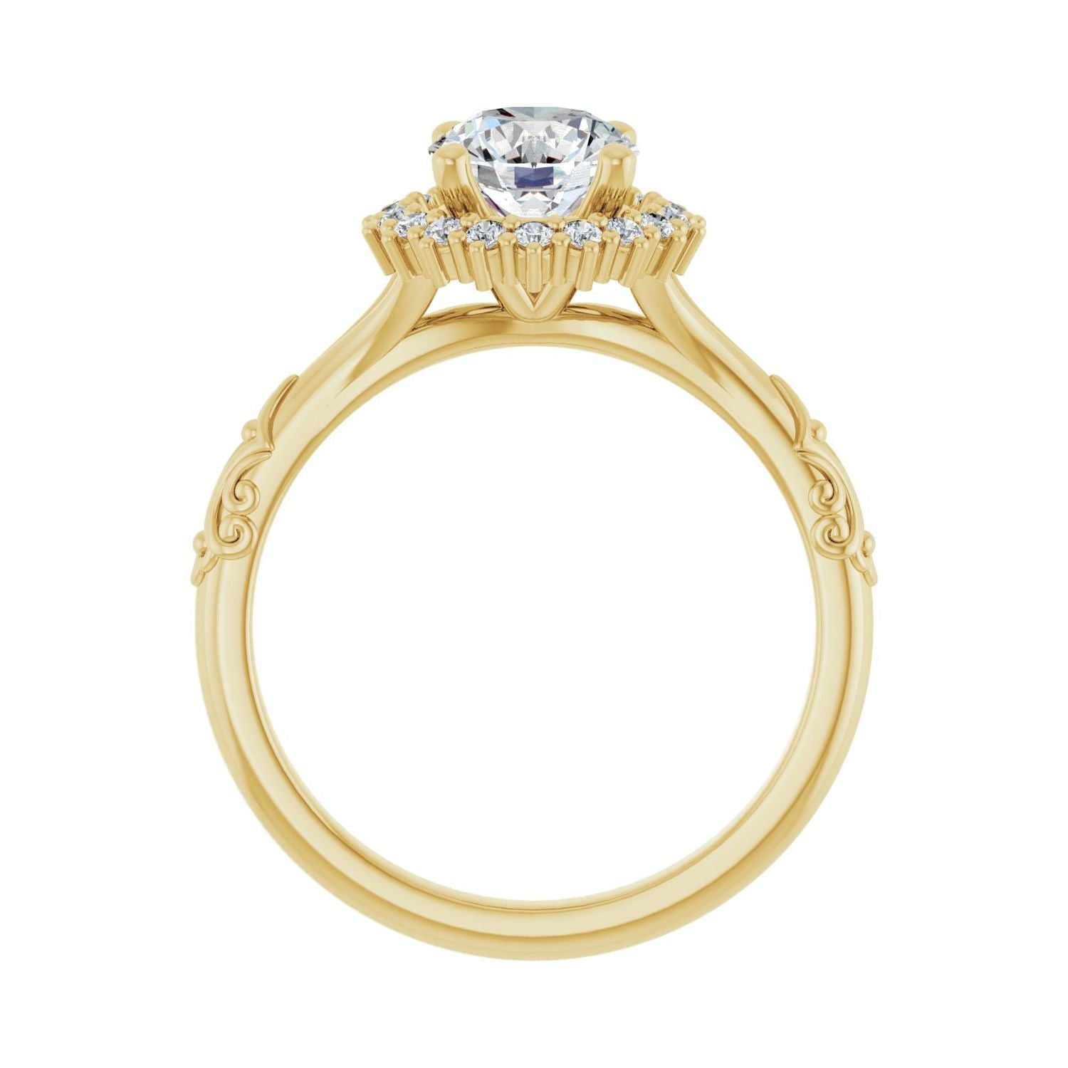 Fetching — Round center, yellow gold
