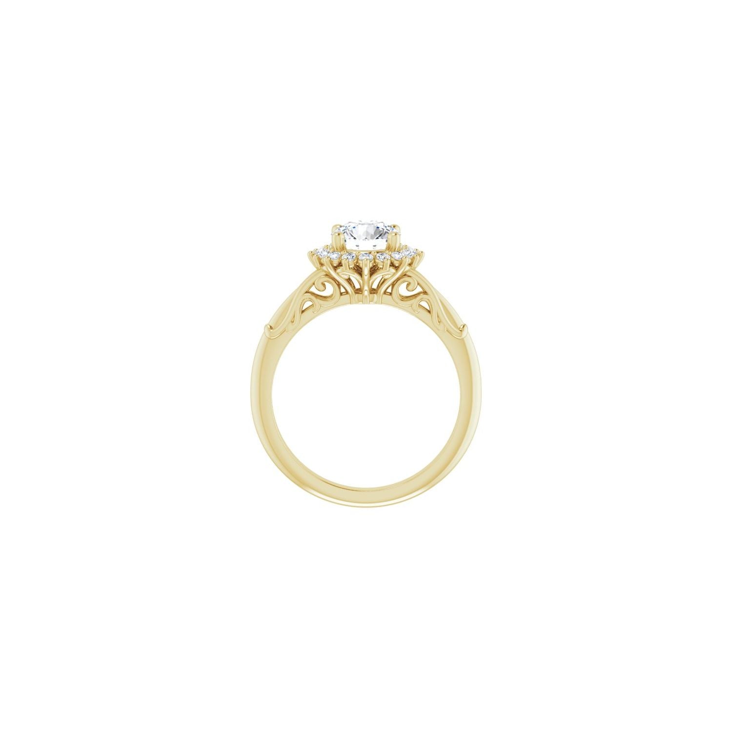 Menton — Round center, yellow gold