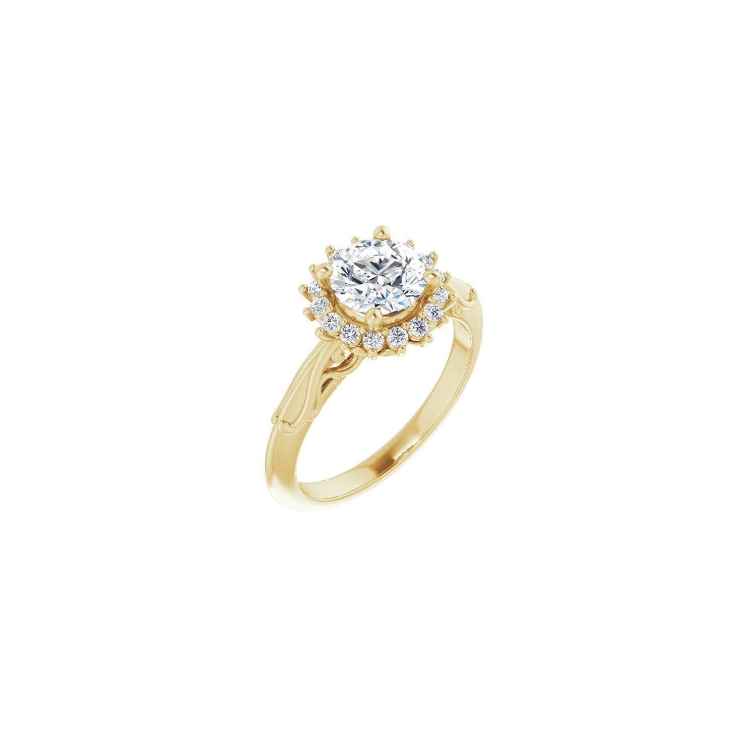 Menton — Round center, yellow gold