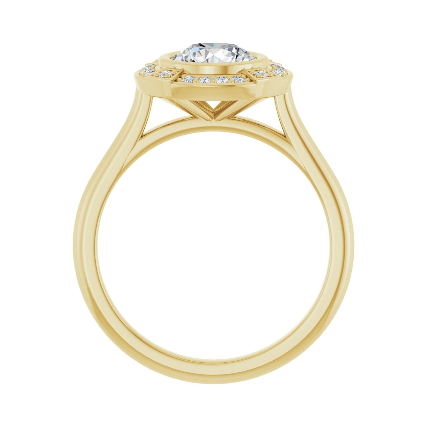 Illuminate — Round center, yellow gold