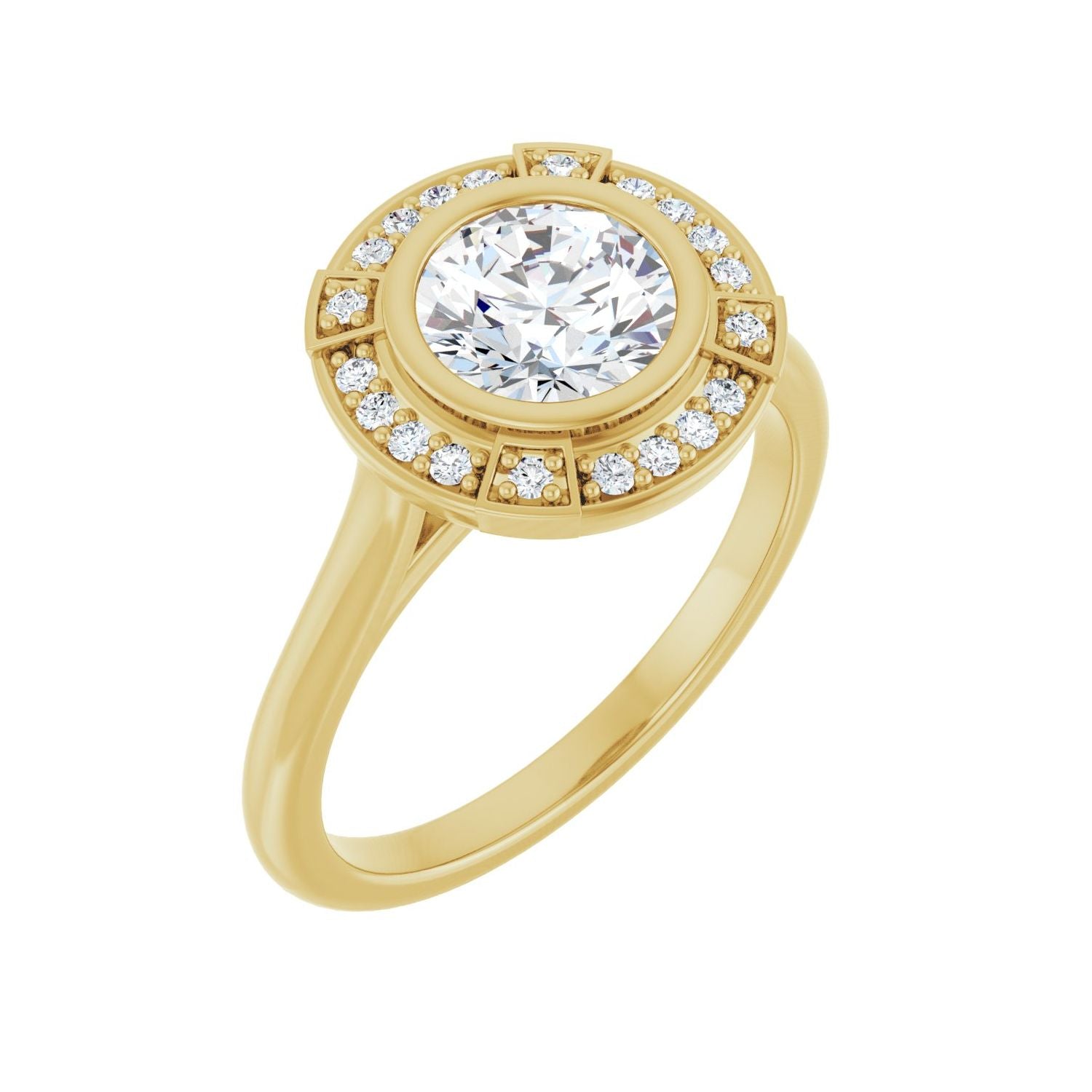 Illuminate — Round center, yellow gold