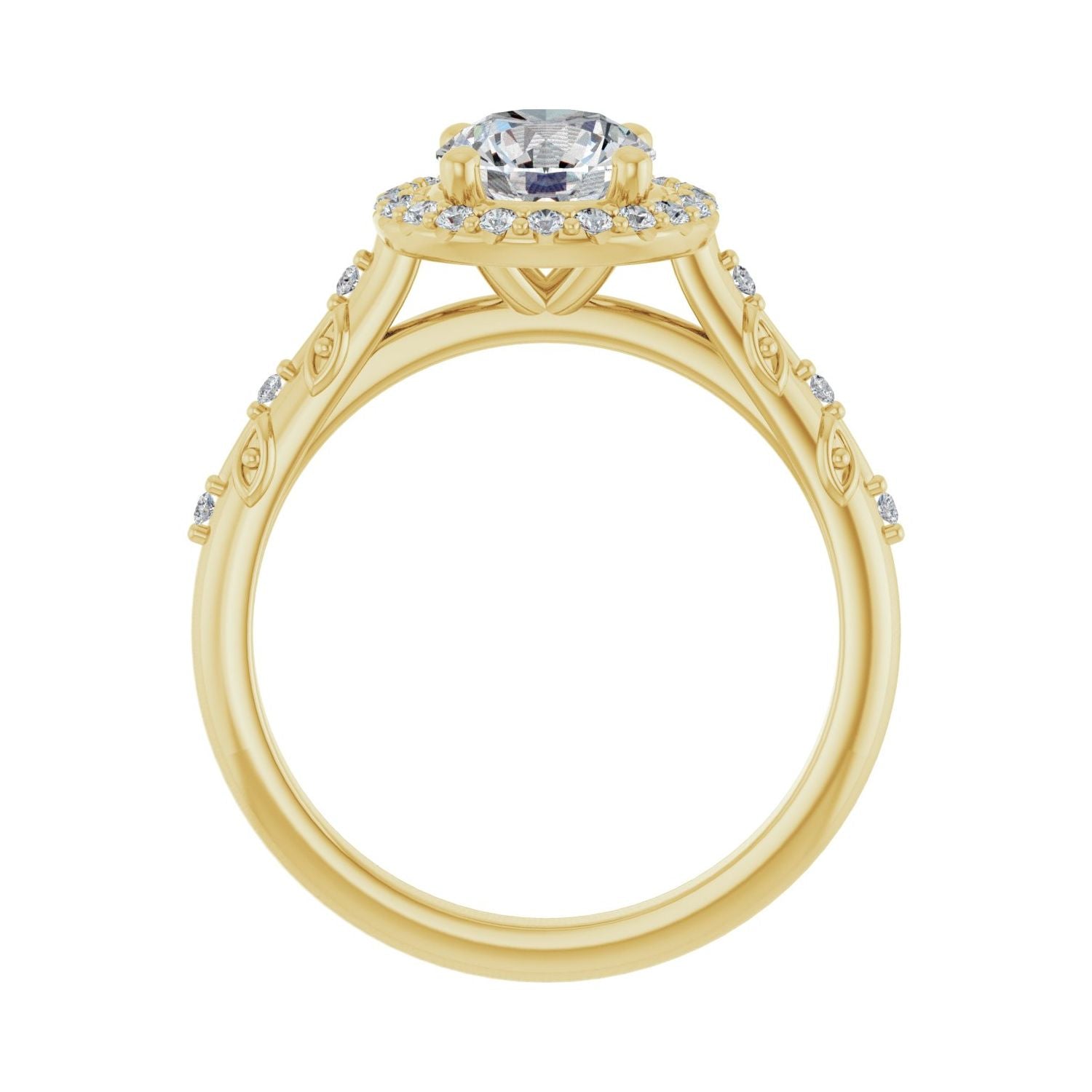 Coquelicot — Round center, yellow gold