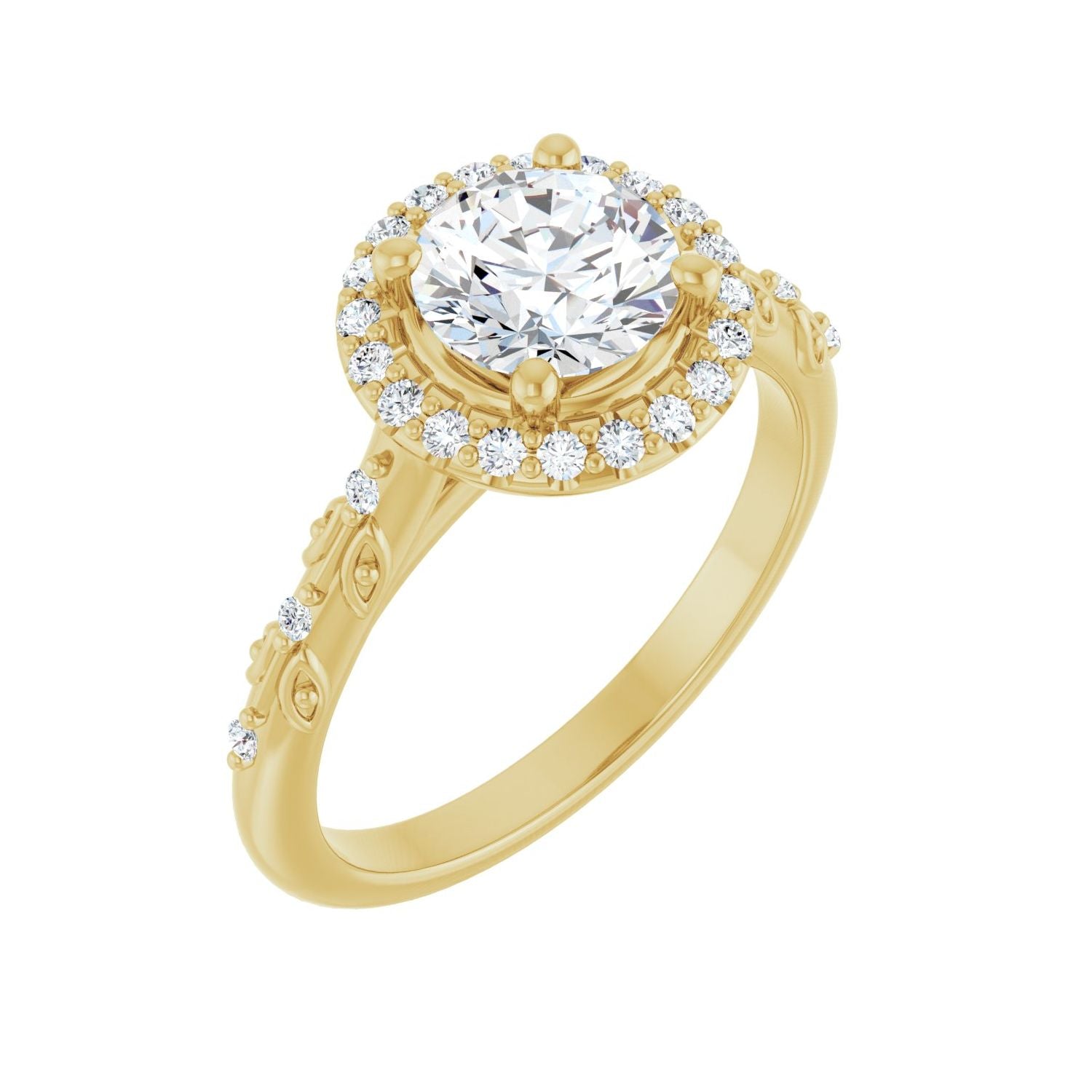 Coquelicot — Round center, yellow gold