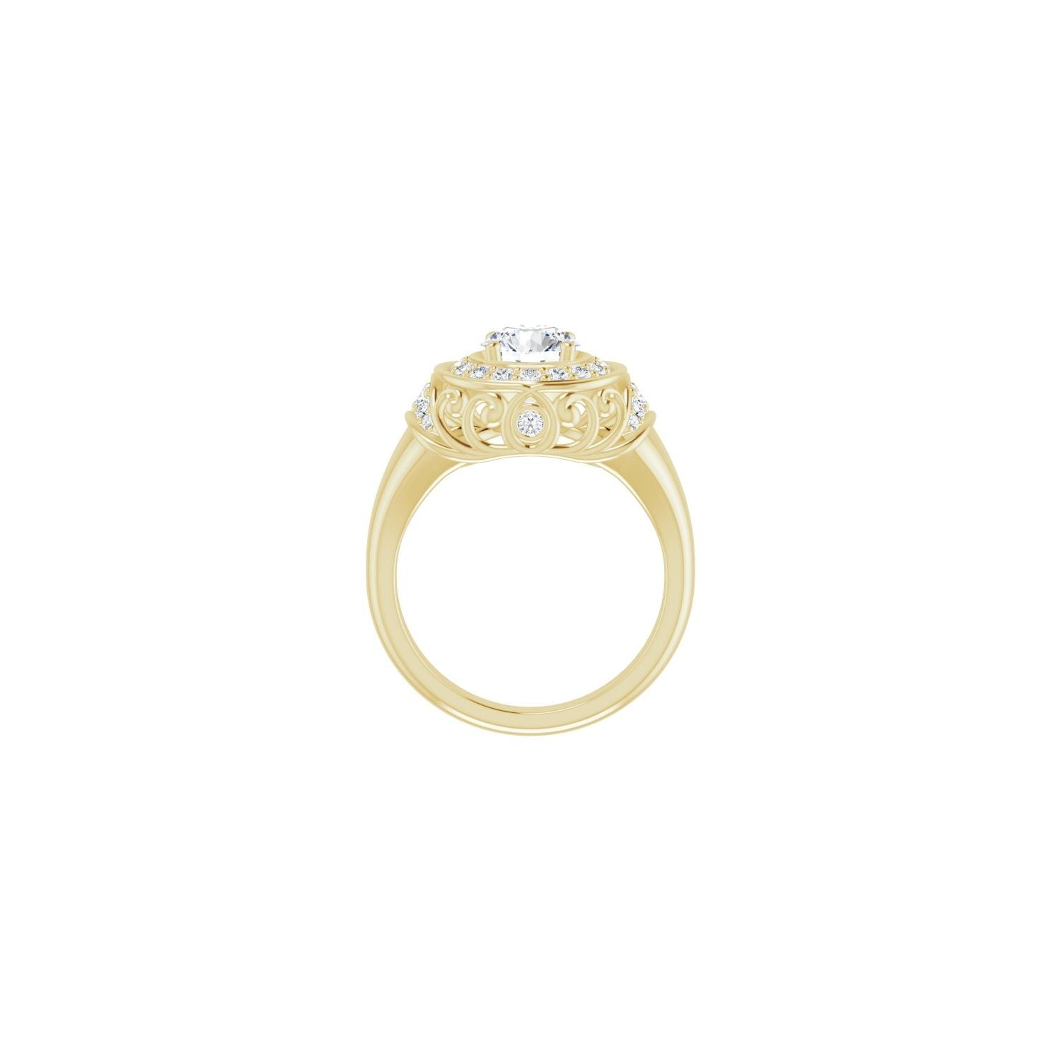 Fantaisie — Round center, yellow gold