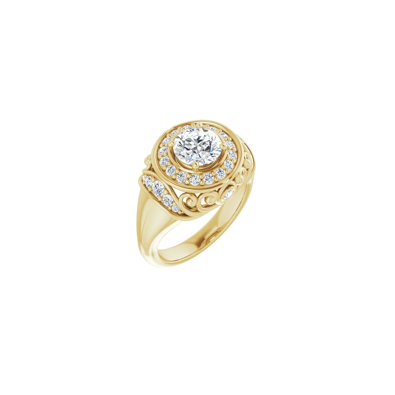 Fantaisie — Round center, yellow gold