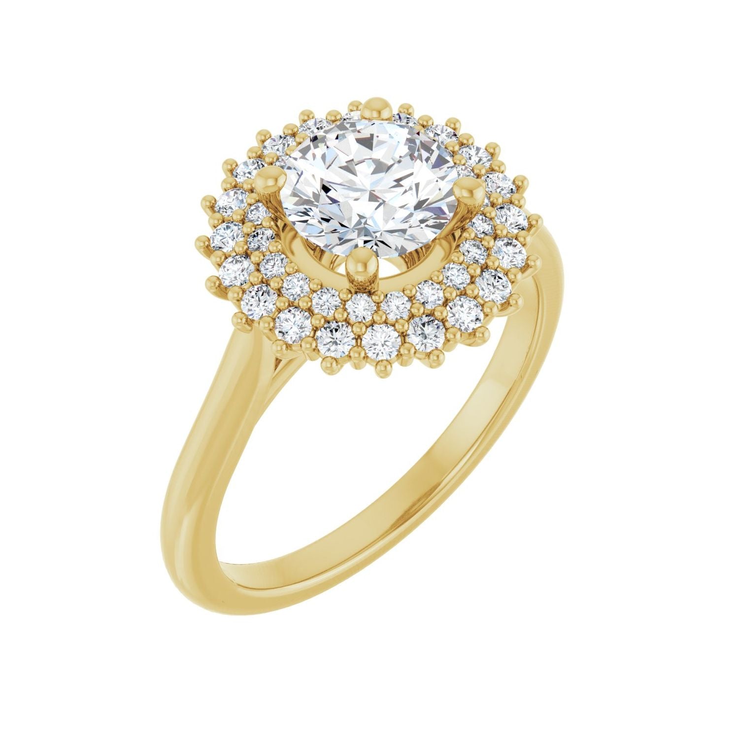 Pellucid — Round center, yellow gold