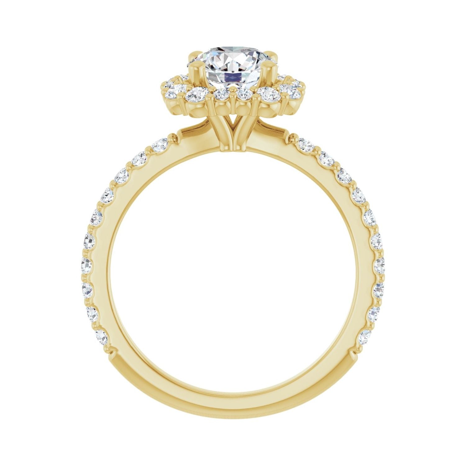 Pyrenees — Round center, yellow gold