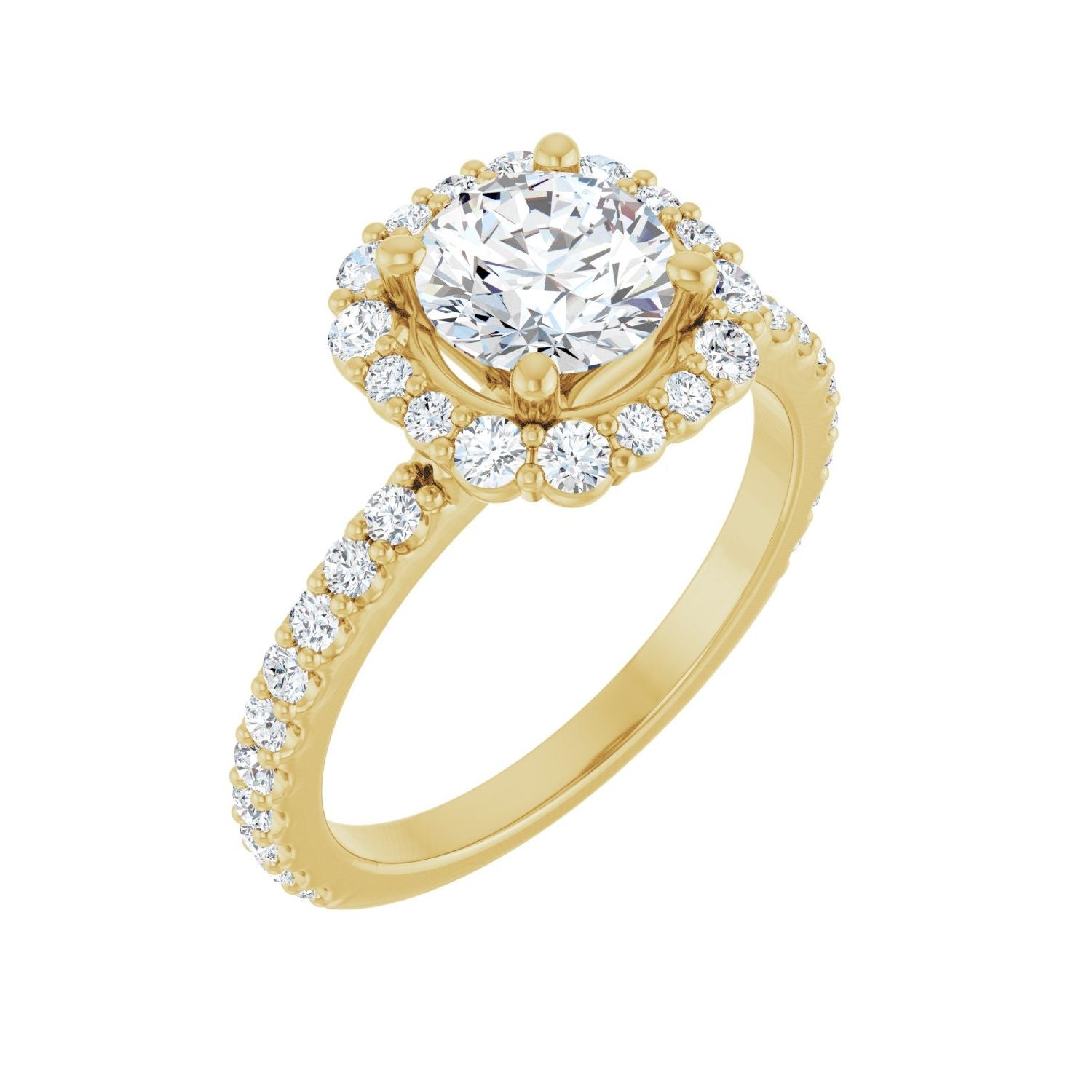 Pyrenees — Round center, yellow gold