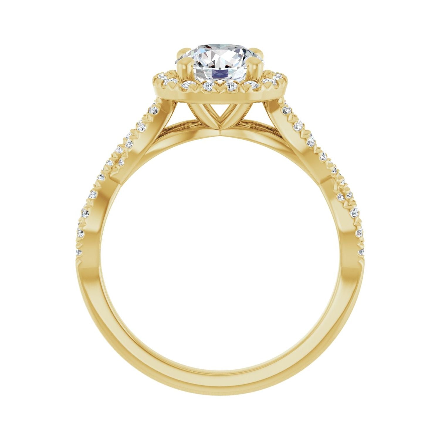 Piquant — Round center, yellow gold