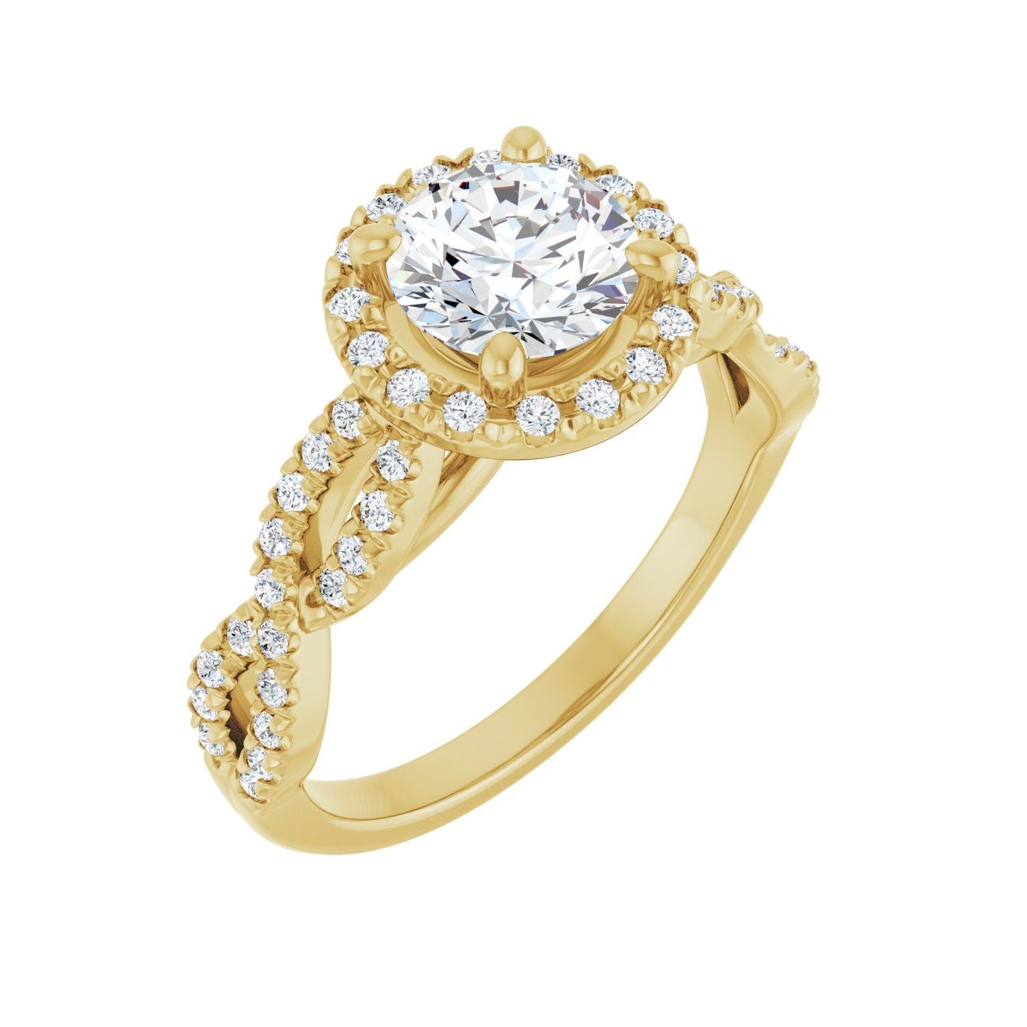 Piquant — Round center, yellow gold