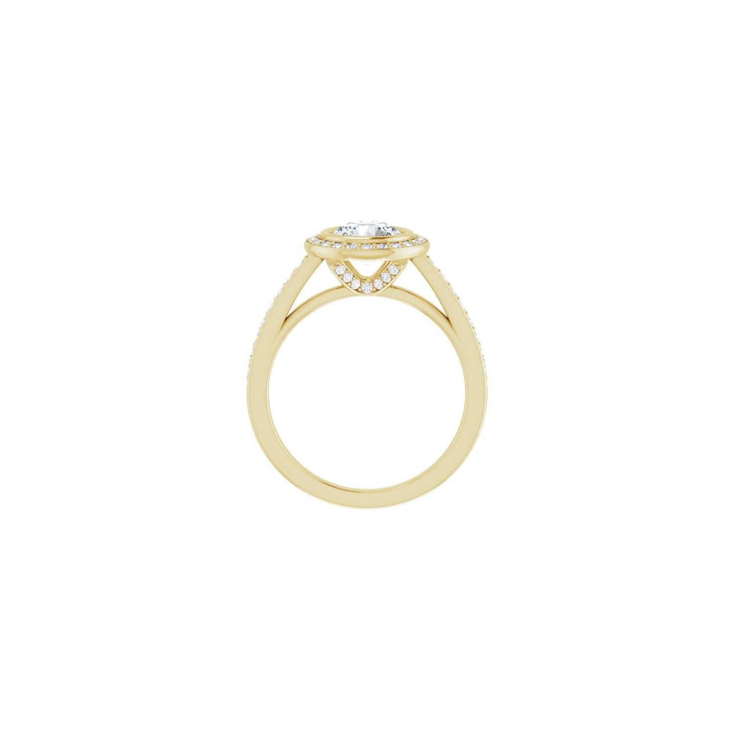 Gracieux — Round center, yellow gold