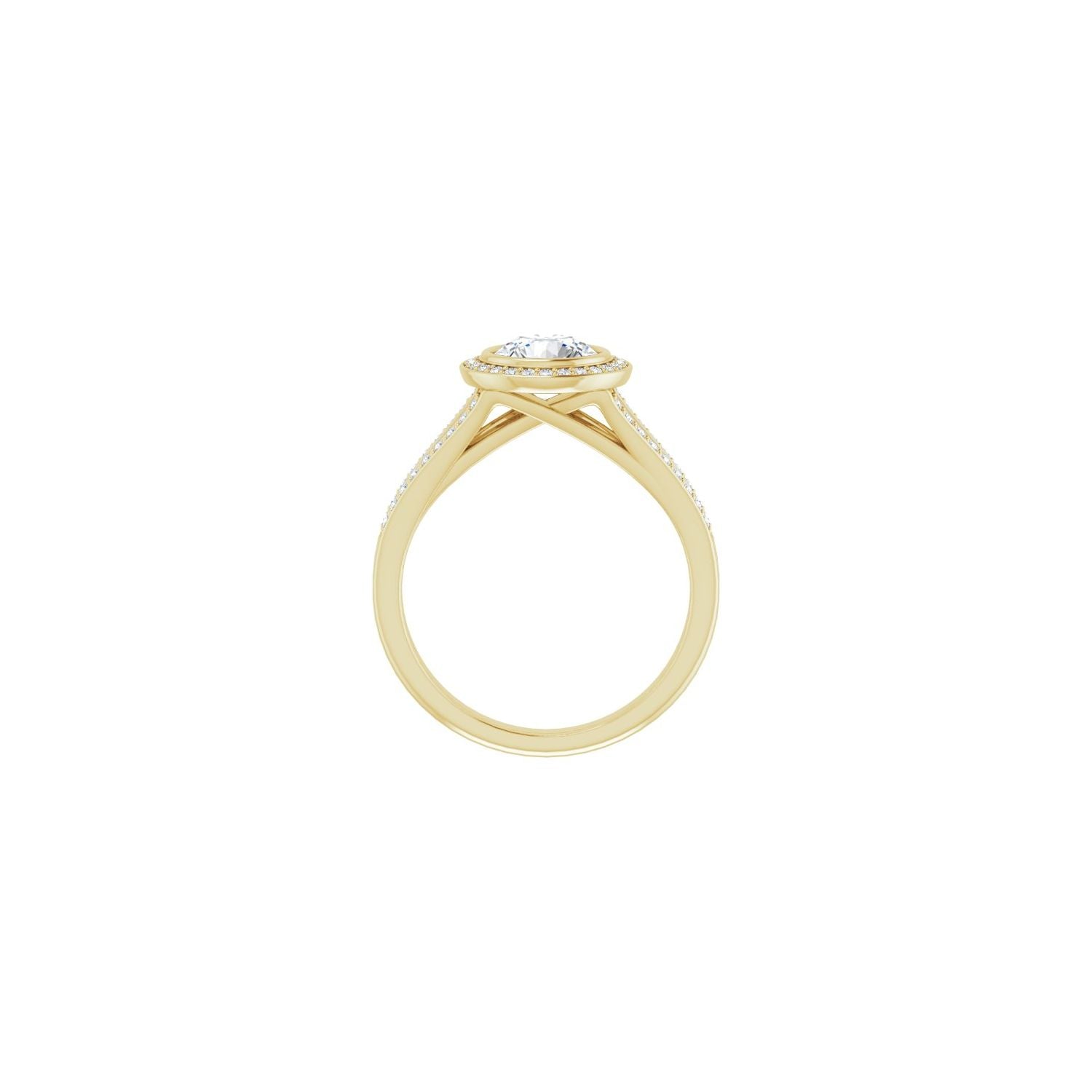 Heureux — Round center, yellow gold