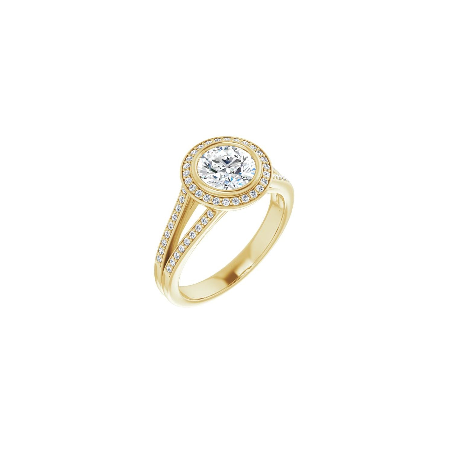 Heureux — Round center, yellow gold