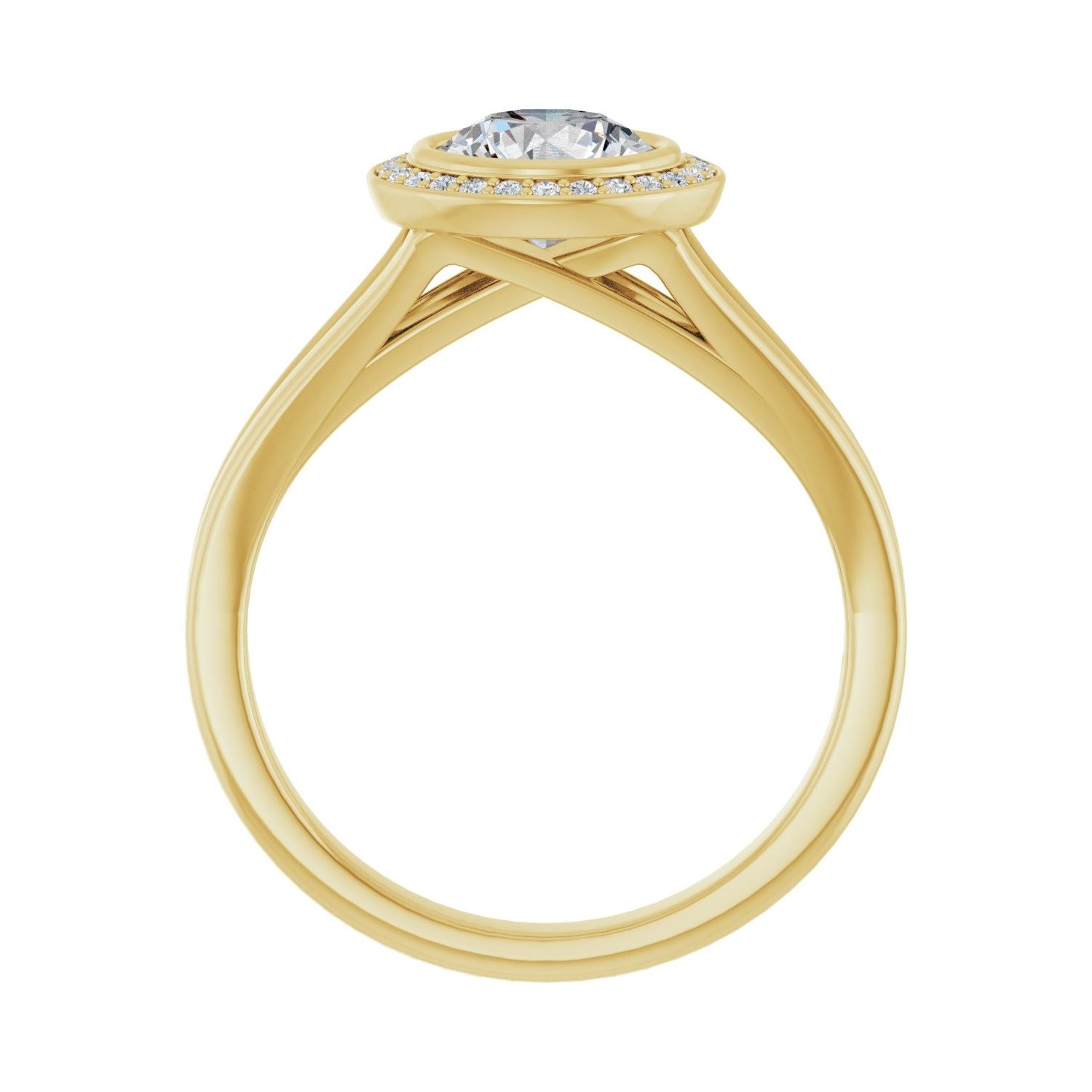Effulgent — Round center, yellow gold
