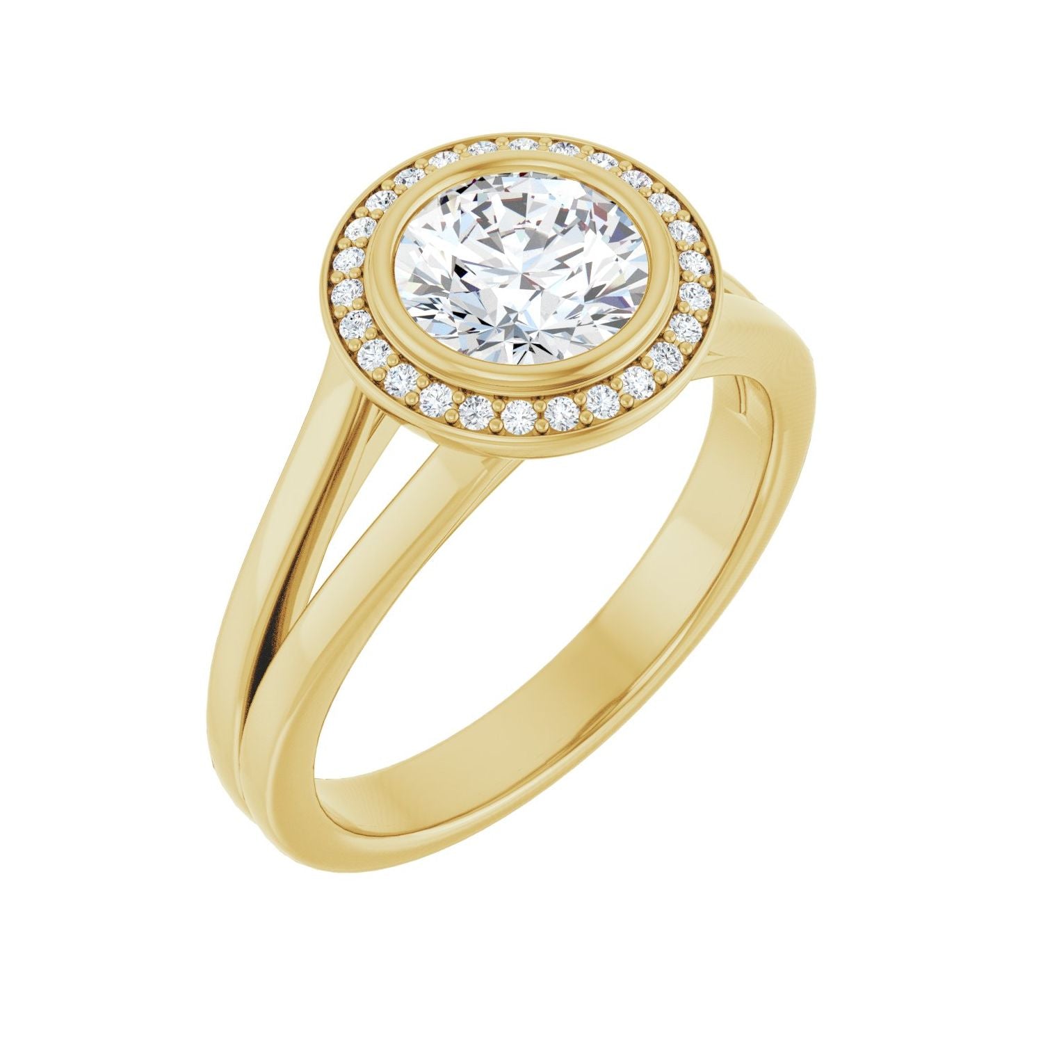 Effulgent — Round center, yellow gold