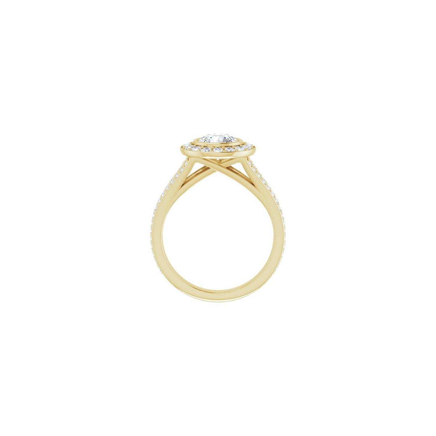 Athens — Round center, yellow gold