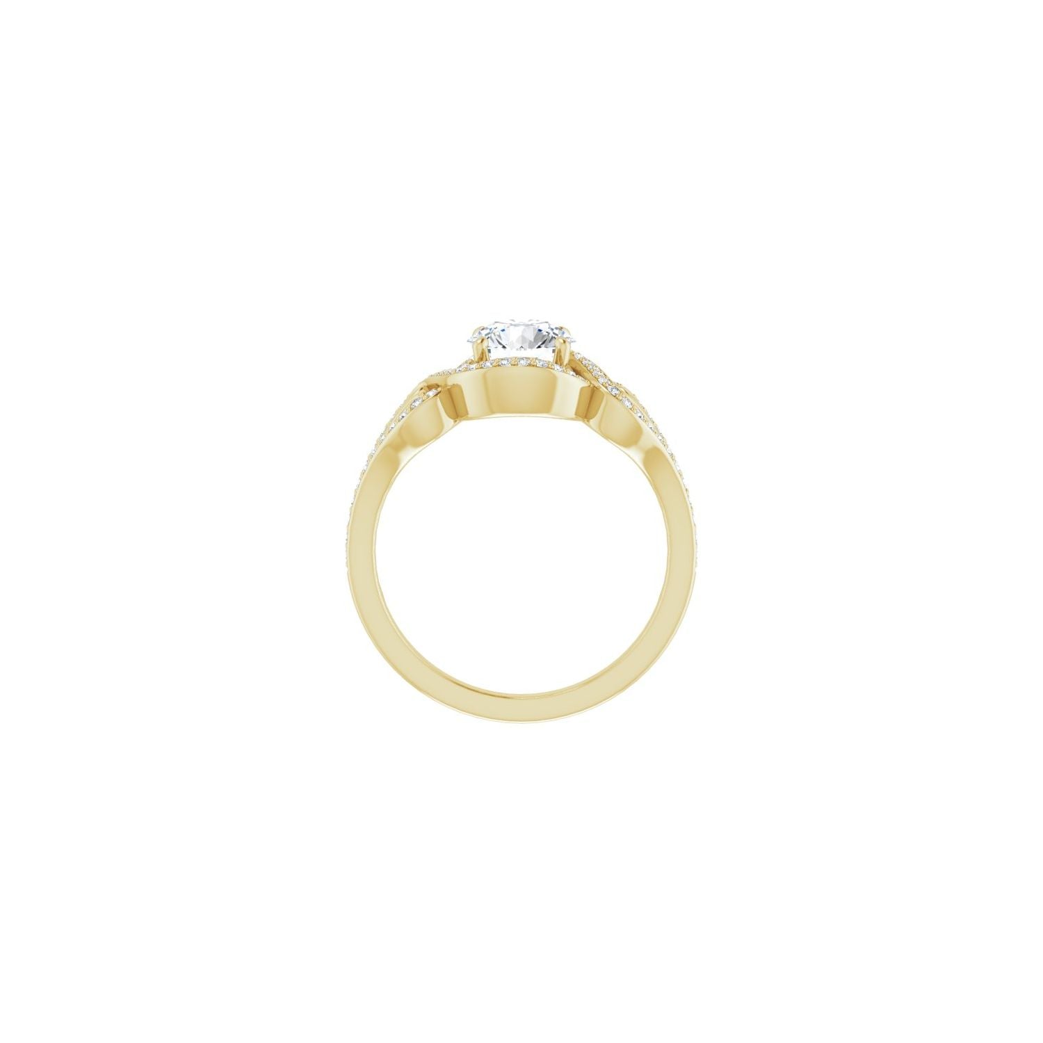 Bourree — Round center, yellow gold