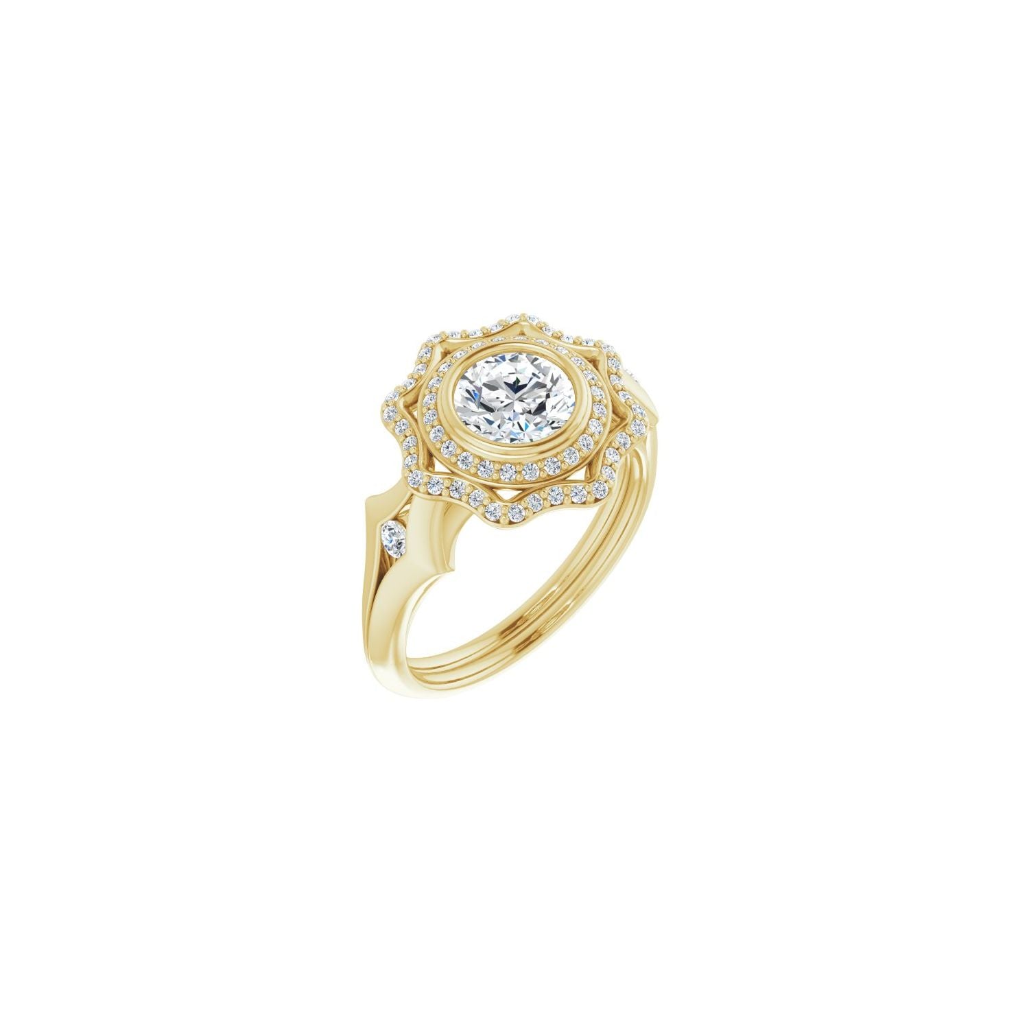 Petale — Round center, yellow gold