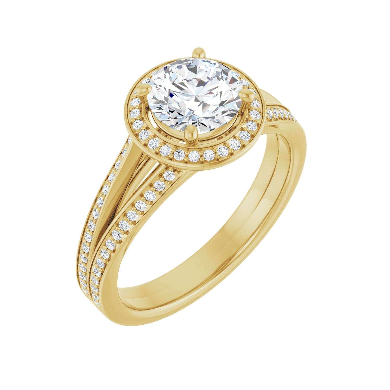 Ruban — Round center, yellow gold
