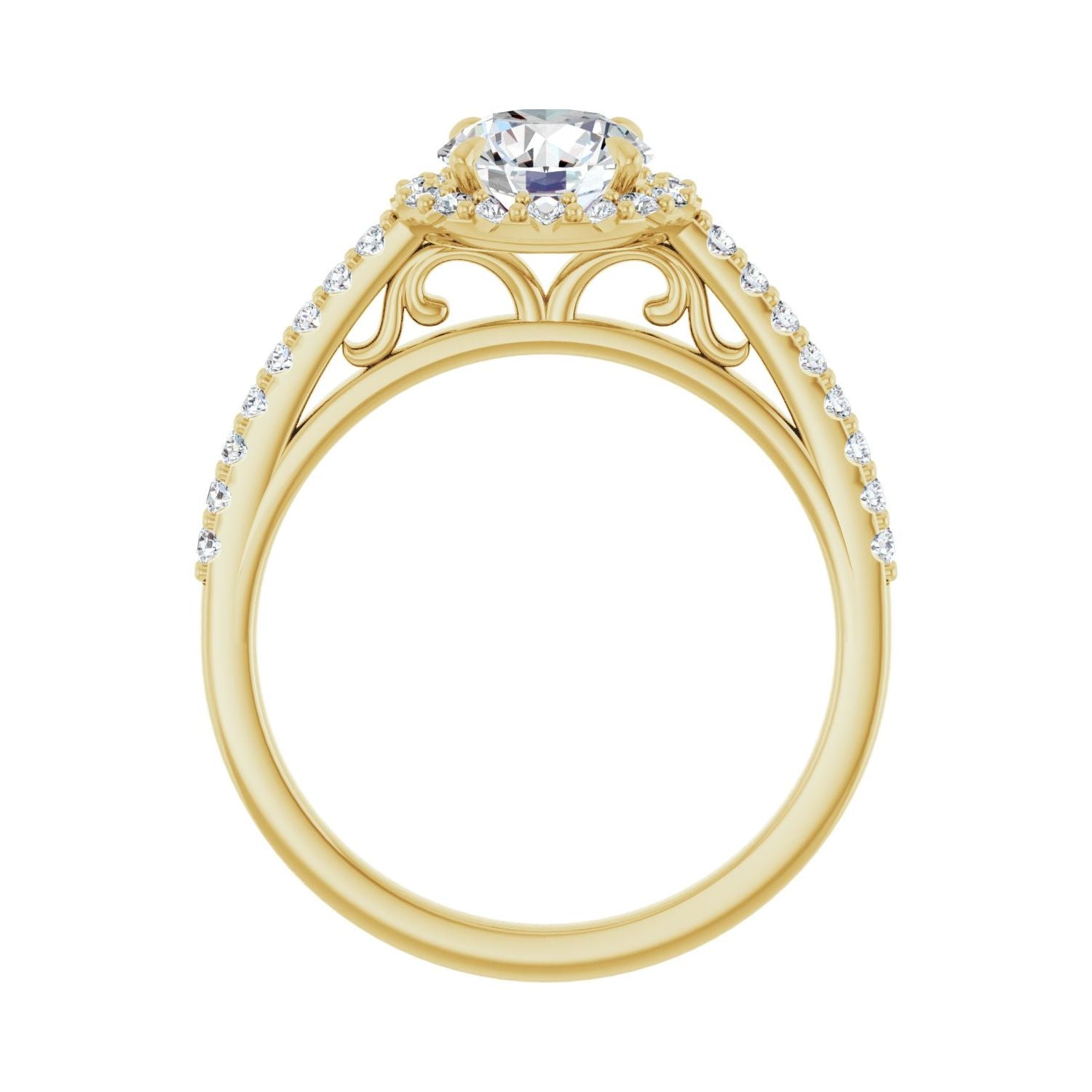 Blenheim — Round center, yellow gold