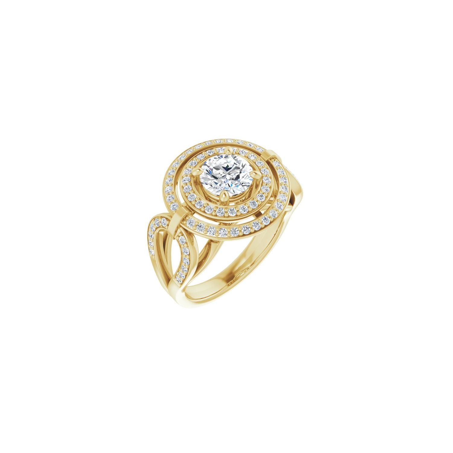 Amanecer — Round center, yellow gold