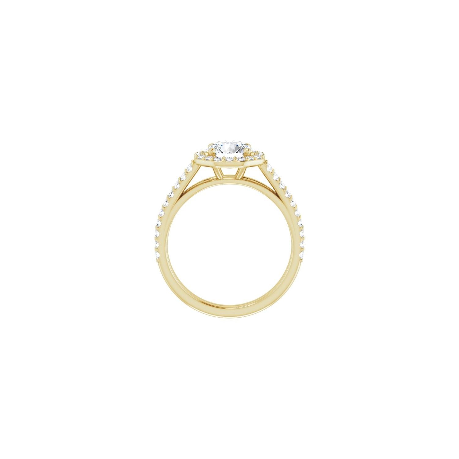 Gloria — Round center, yellow gold