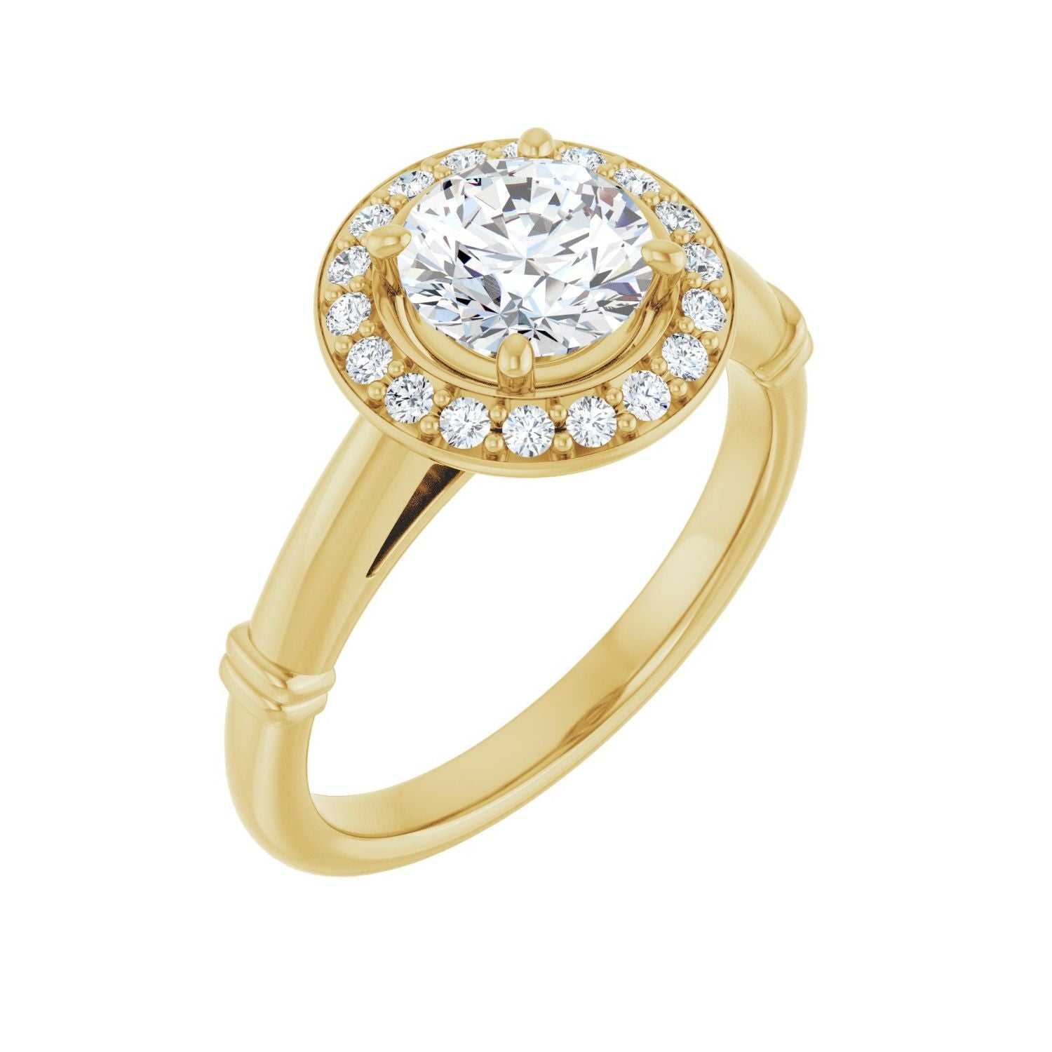 Melodia — Round center, yellow gold